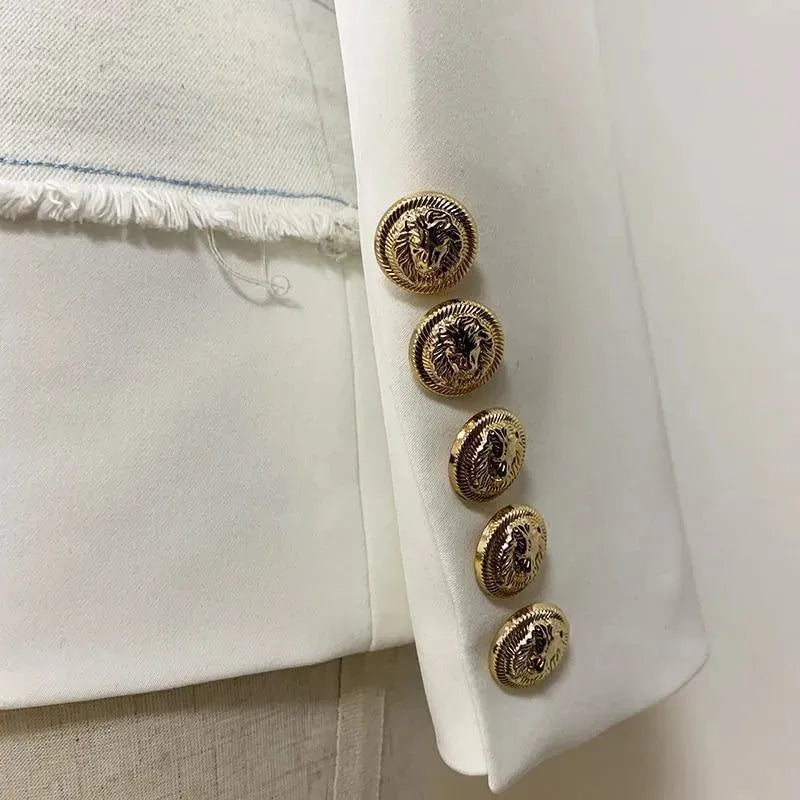 Stylish Patchwork Denim Blazer for Women - Trendy Casual Jacket with Unique Design | Perfect for Office, Date Night & Weekend Outings