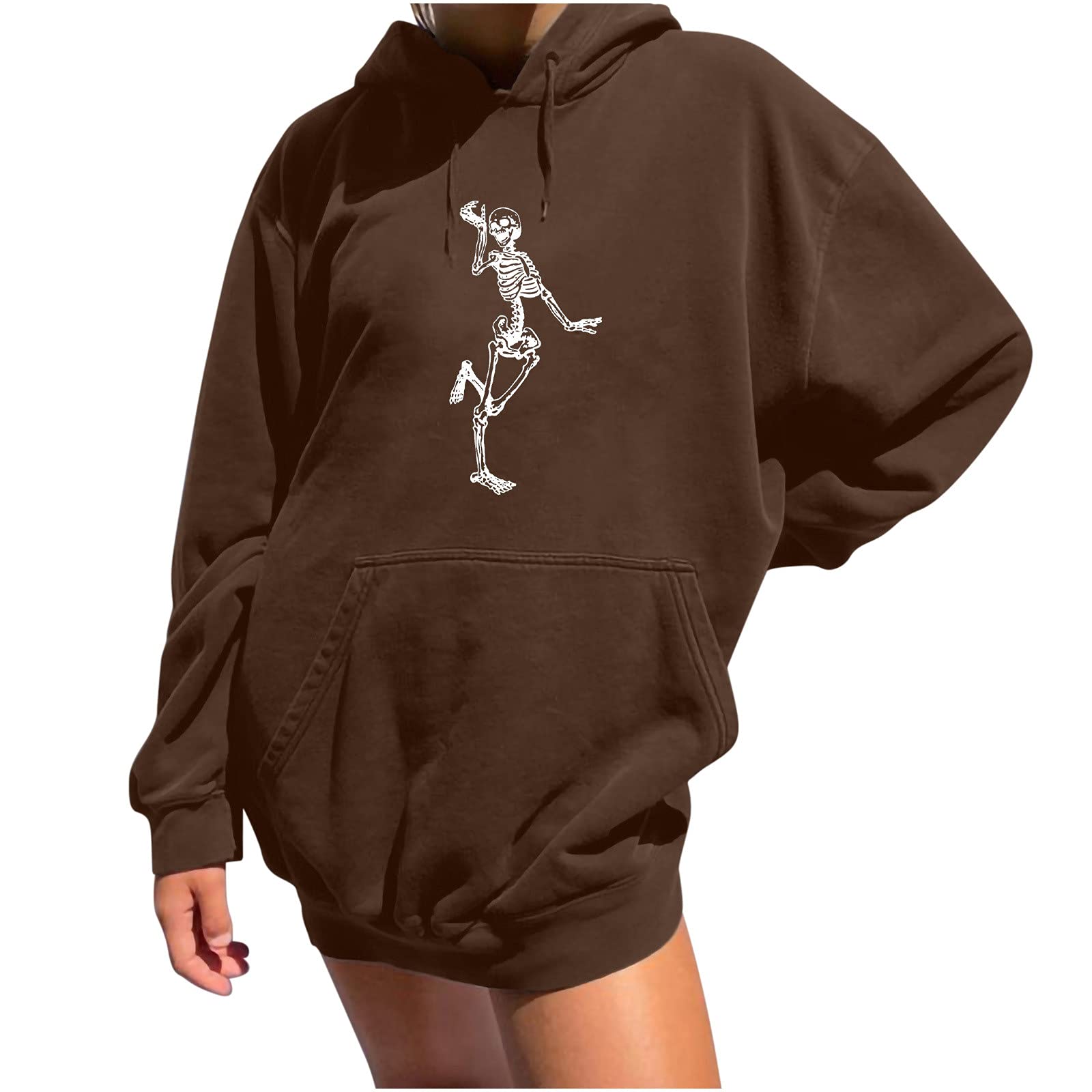 Vintage Funny Graphic Hooded Sweatshirt for Women - Loose Fit Long Sleeve Fall Winter Pullover | Casual Streetwear, Lounge Wear & Cozy Outfit Essential