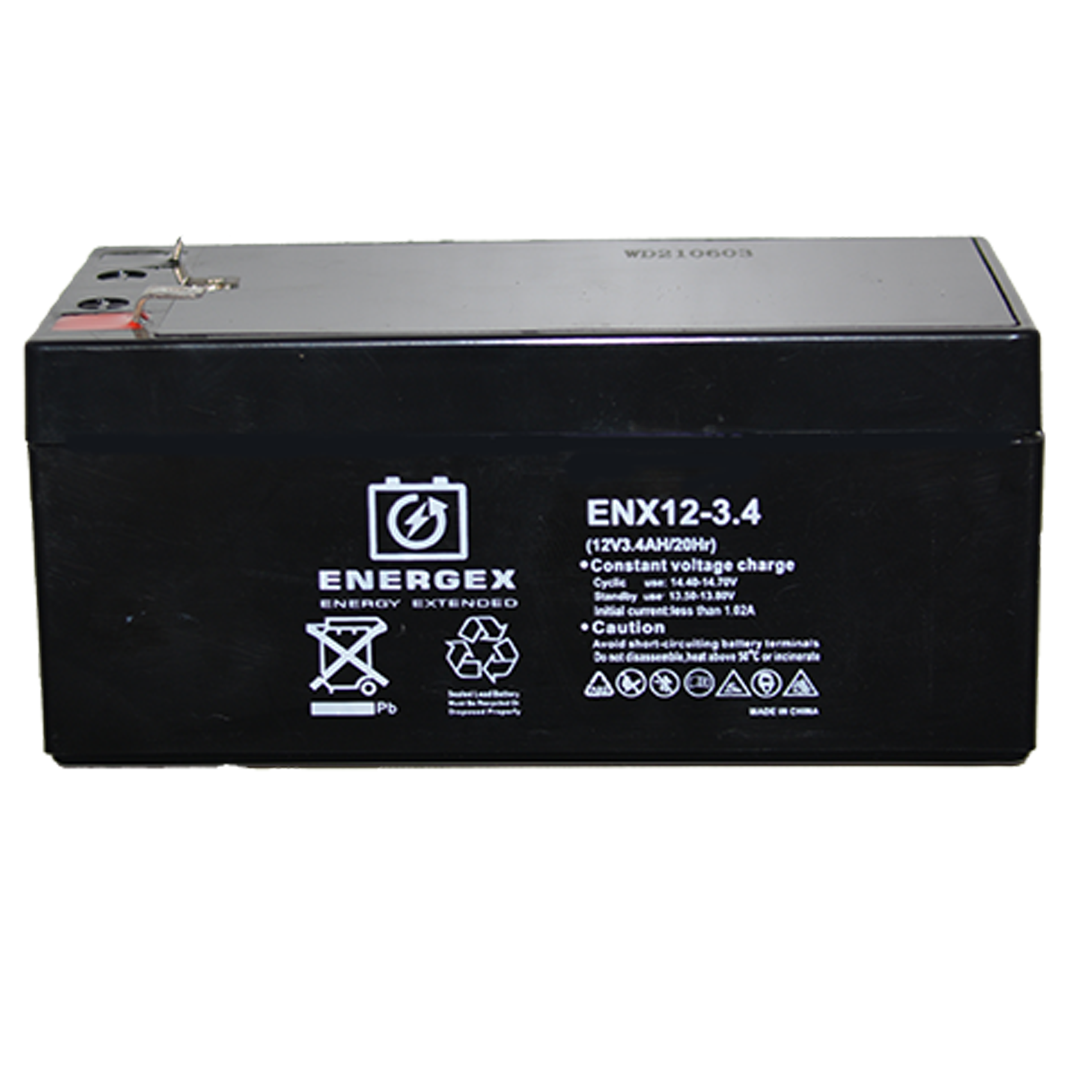 Energex 12V 3.4Ah Sealed Lead Acid (SLA) Rechargeable Battery - Perfect for Security Systems, Emergency Lighting, and Power Backup Devices