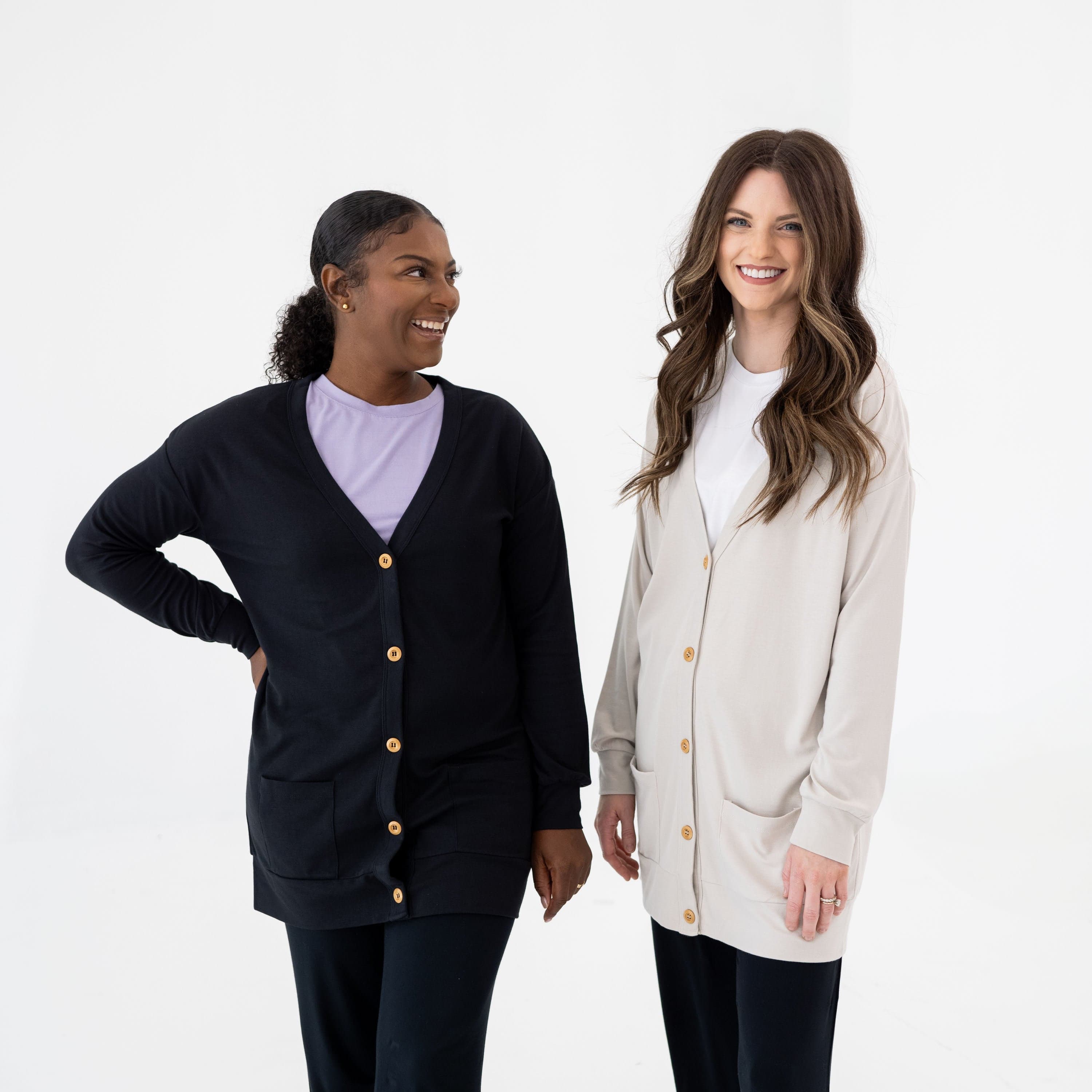 Soft & Cozy Bamboo Jersey Adult Cardigan - Midnight Blue - Lightweight Knit Sweater for Women & Men | Perfect for Lounge Wear, Casual Outfits & Layering in Fall/Winter