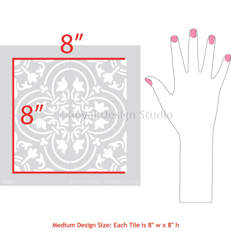 Palladium Tile Stencil - Reusable DIY Floor & Wall Stencil for Geometric Patterns - Perfect for Home Decor, Bathroom, Kitchen & Backsplash Projects