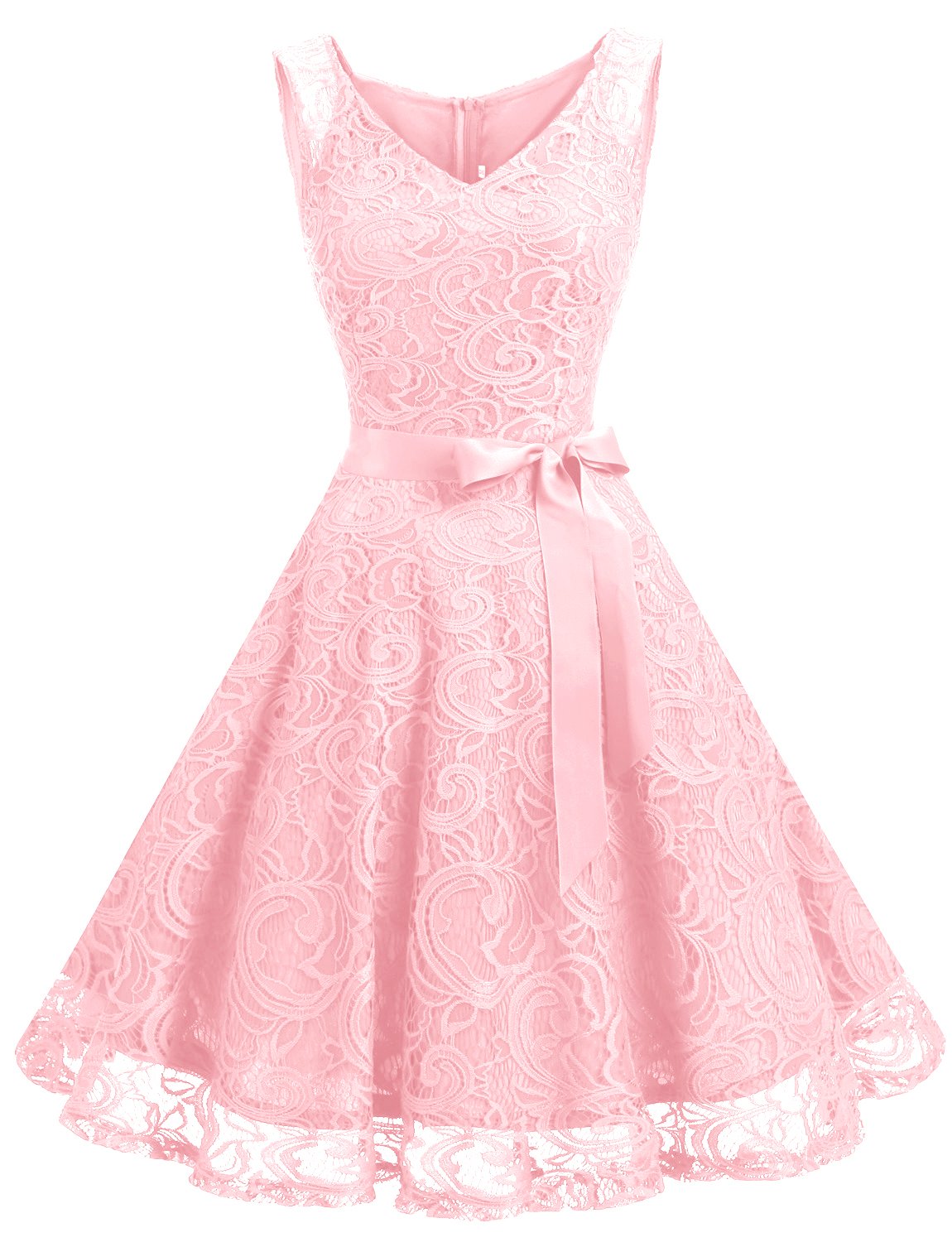 Elegant Floral Lace Bridesmaid Dress for Women - Short Prom Party Dress with V-Neck | Perfect for Weddings, Cocktail Parties & Formal Events