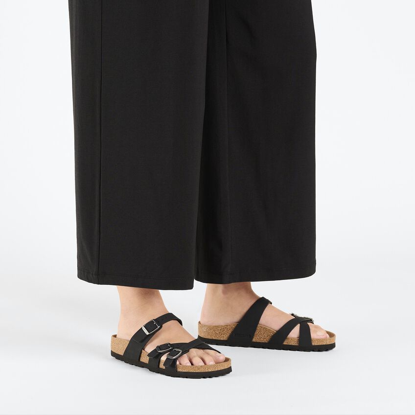 Birkenstock Franca Vegan Black Sandals - Comfortable & Stylish Vegan Shoes for Women | Perfect for Casual Wear, Beach & Summer Outfits