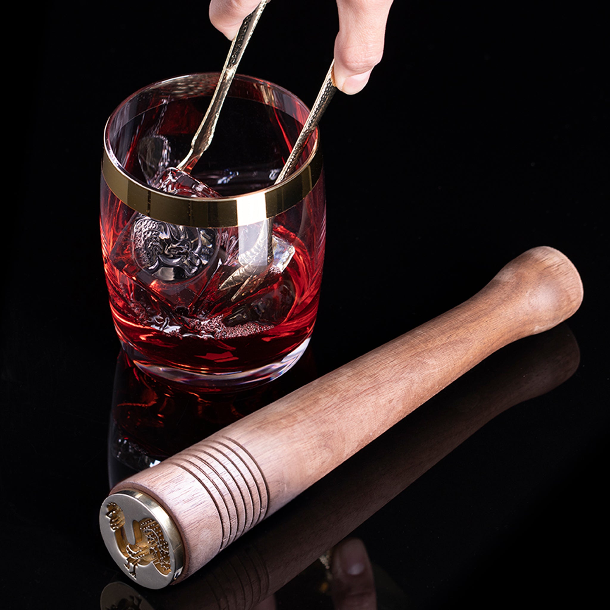 Premium GAZ REGAN Walnut Cocktail Muddler - Bar Tool for Mixing Mojitos, Old Fashioned & Craft Cocktails - Perfect for Home Bars & Professional Bartenders