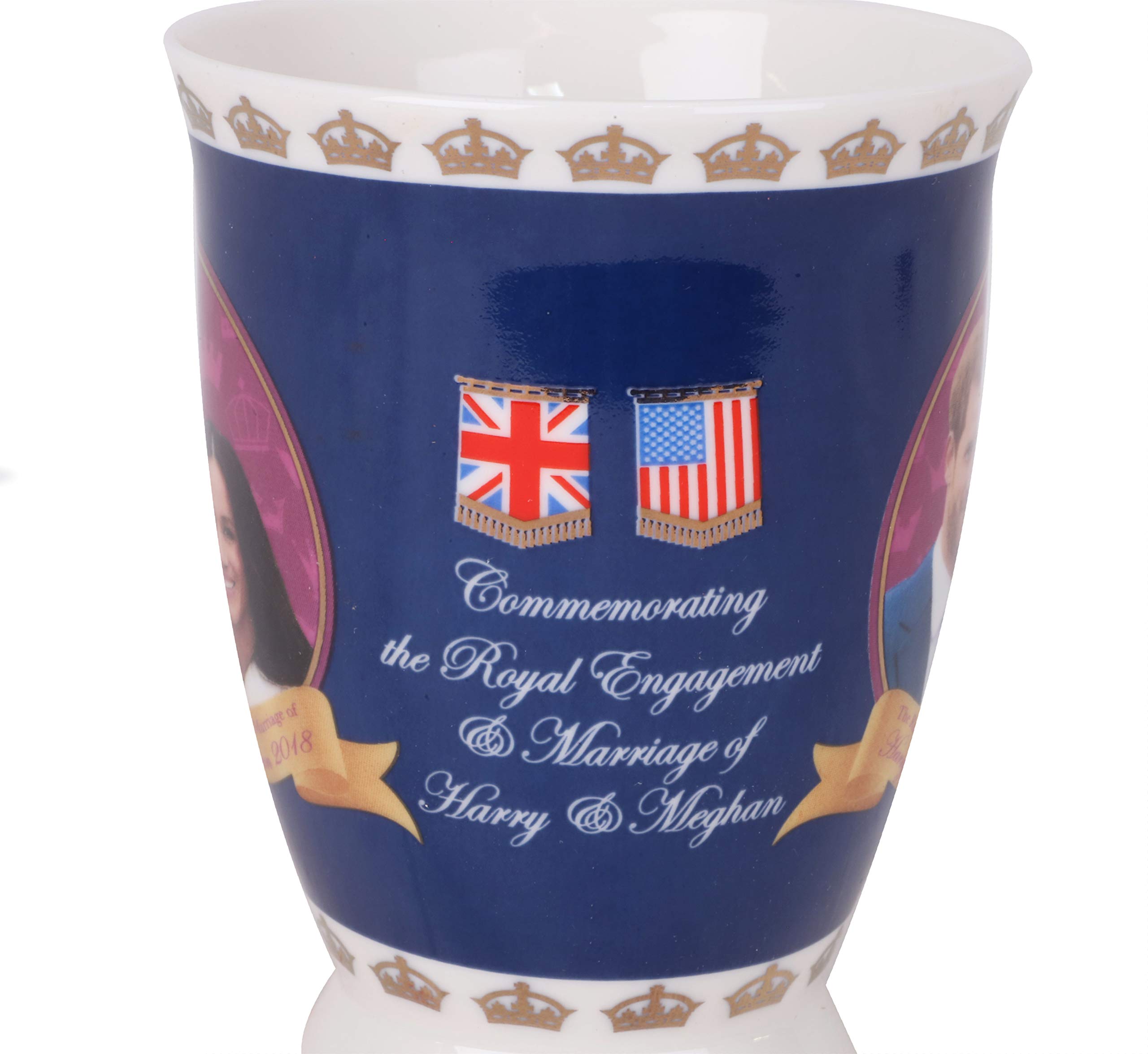 Harry & Meghan Royal Wedding Commemorative Tulip Mug Set of 4 - 2018 Royal Wedding Souvenir Collection - Perfect for Tea Time, Collectors & Royal Memorabilia Enthusiasts