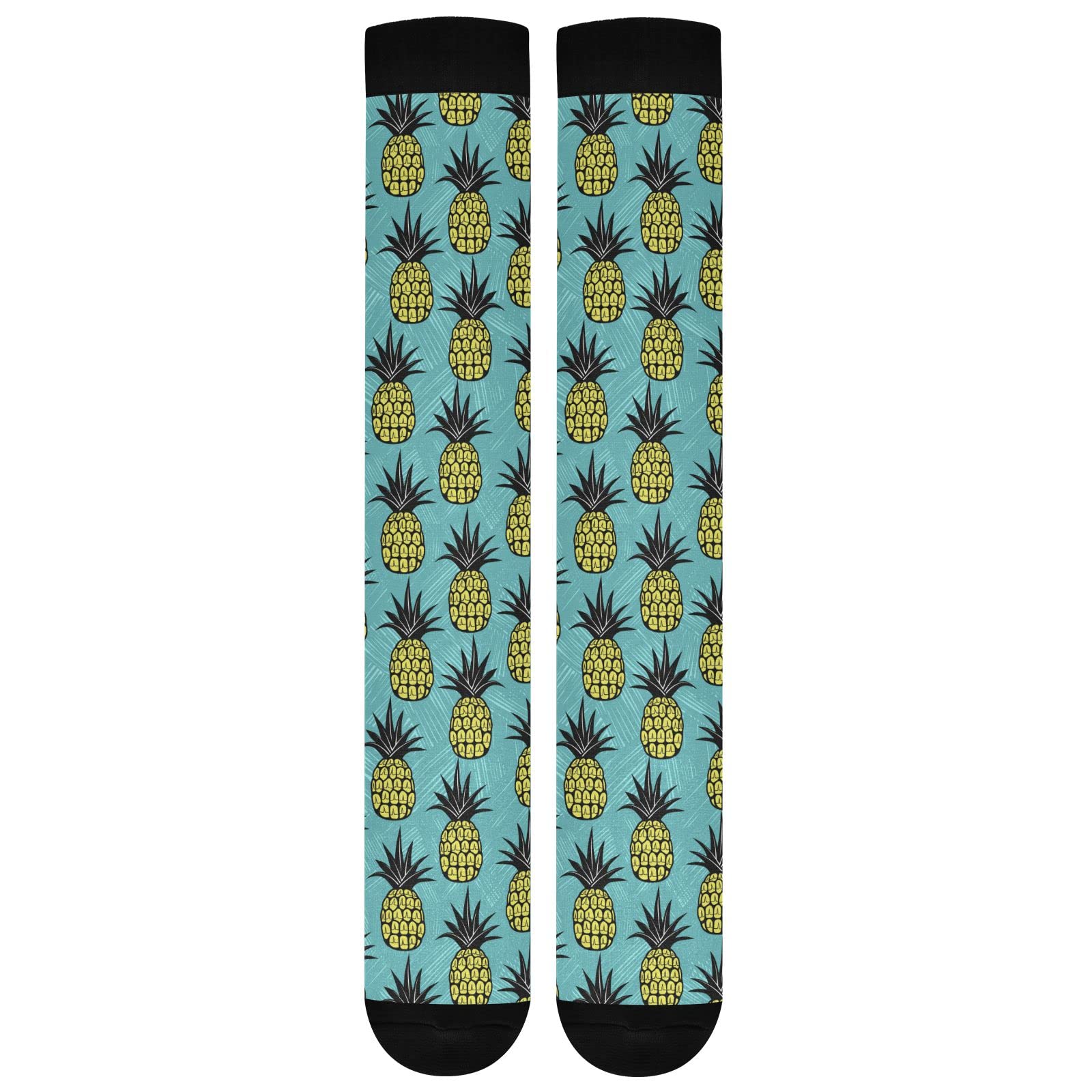 JUNZAN Baroque Chain Black Compression Socks for Women & Men - Improve Blood Circulation, Running, Cycling, Athletic & Nurse Support Socks - Perfect for Sports, Work & Daily Comfort