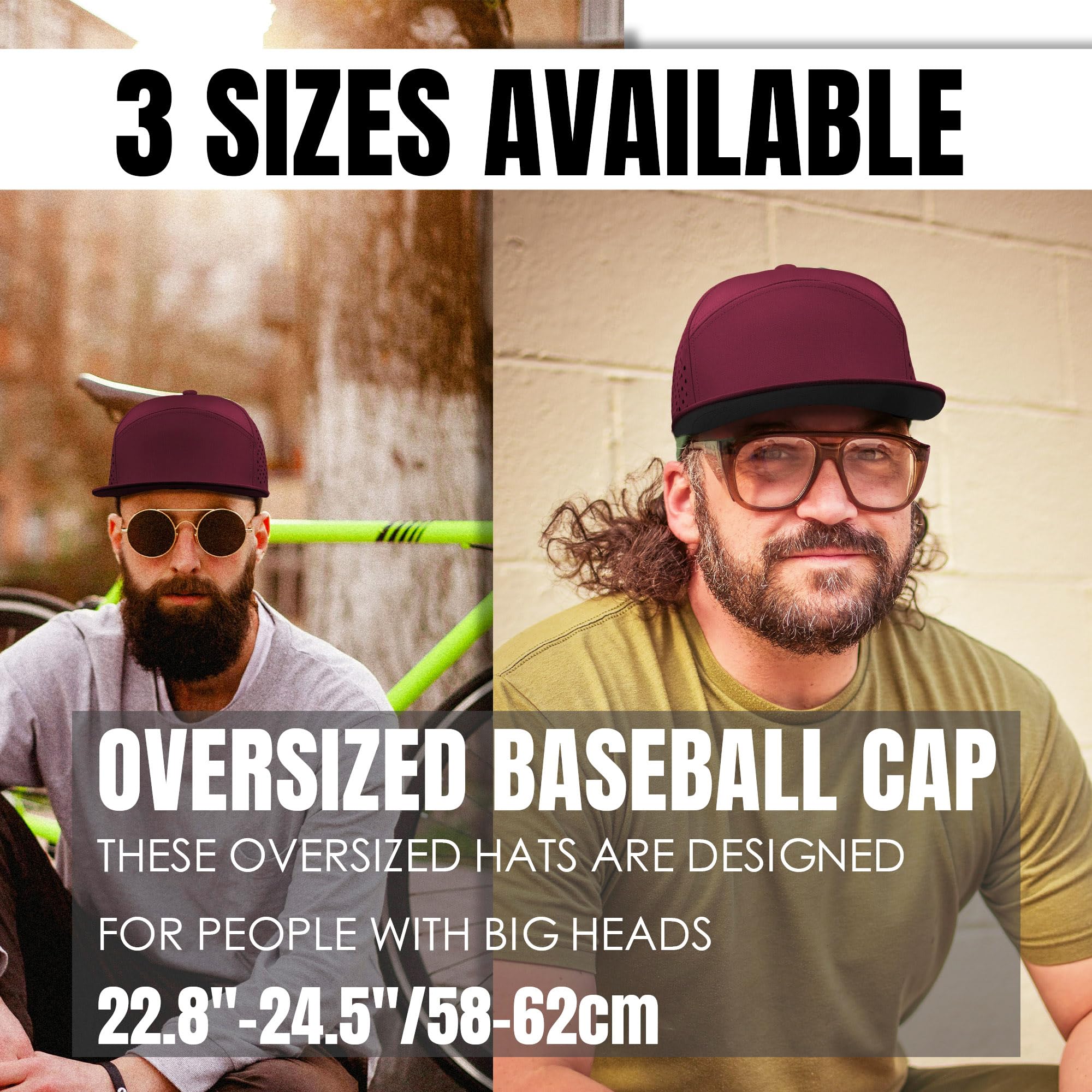 Performance Snapback Hats for Men & Women - Adjustable Flat Bill Baseball Cap for Golf, Running, Workout - Perfect for Outdoor Sports & Casual Wear