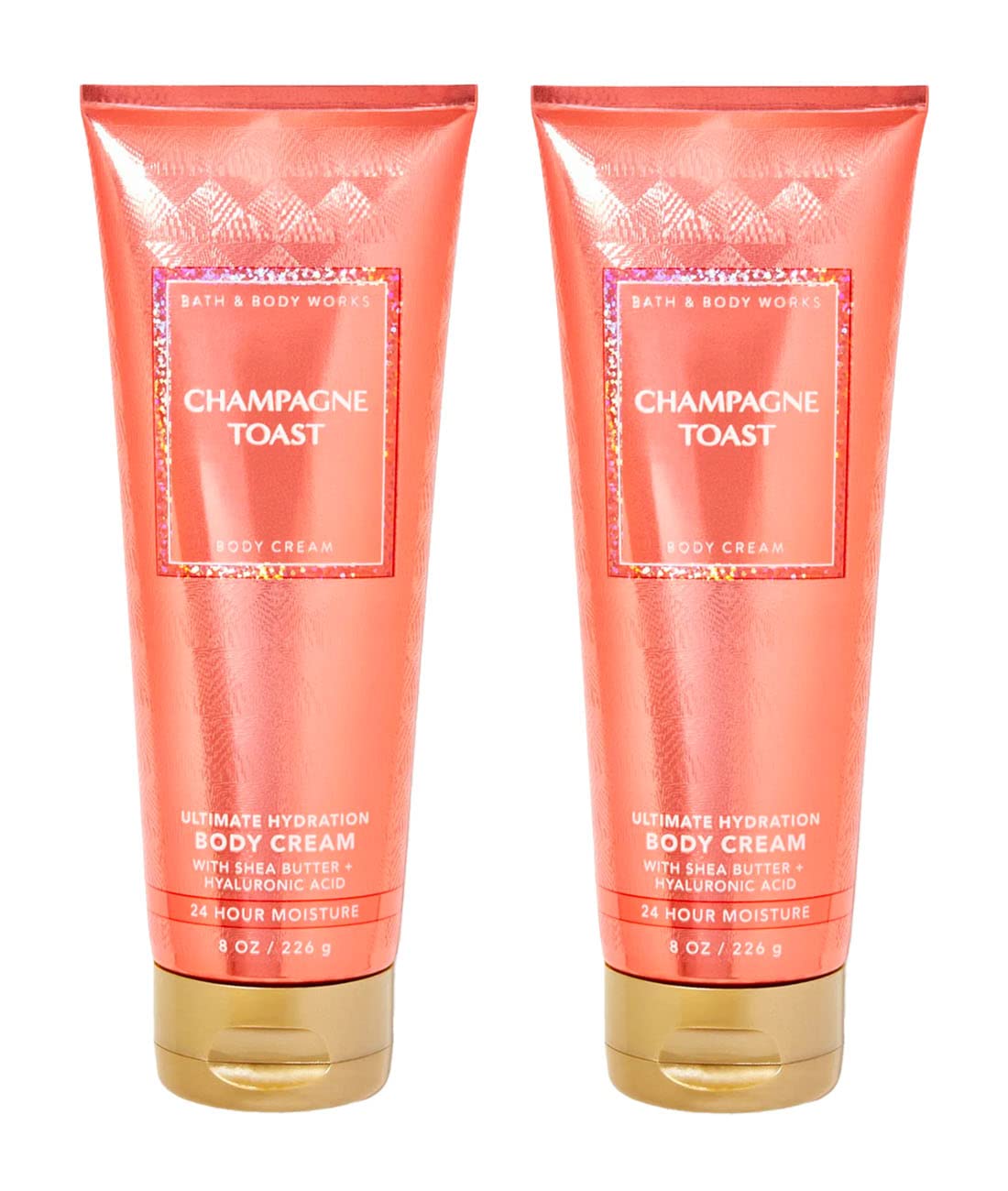 Bath and Body Works Champagne Toast Ultra Shea Body Cream 2-Pack (8 Oz Each) - Luxurious Moisturizing Lotion for Dry Skin, Perfect for Daily Use, Gifts & Self-Care Routine