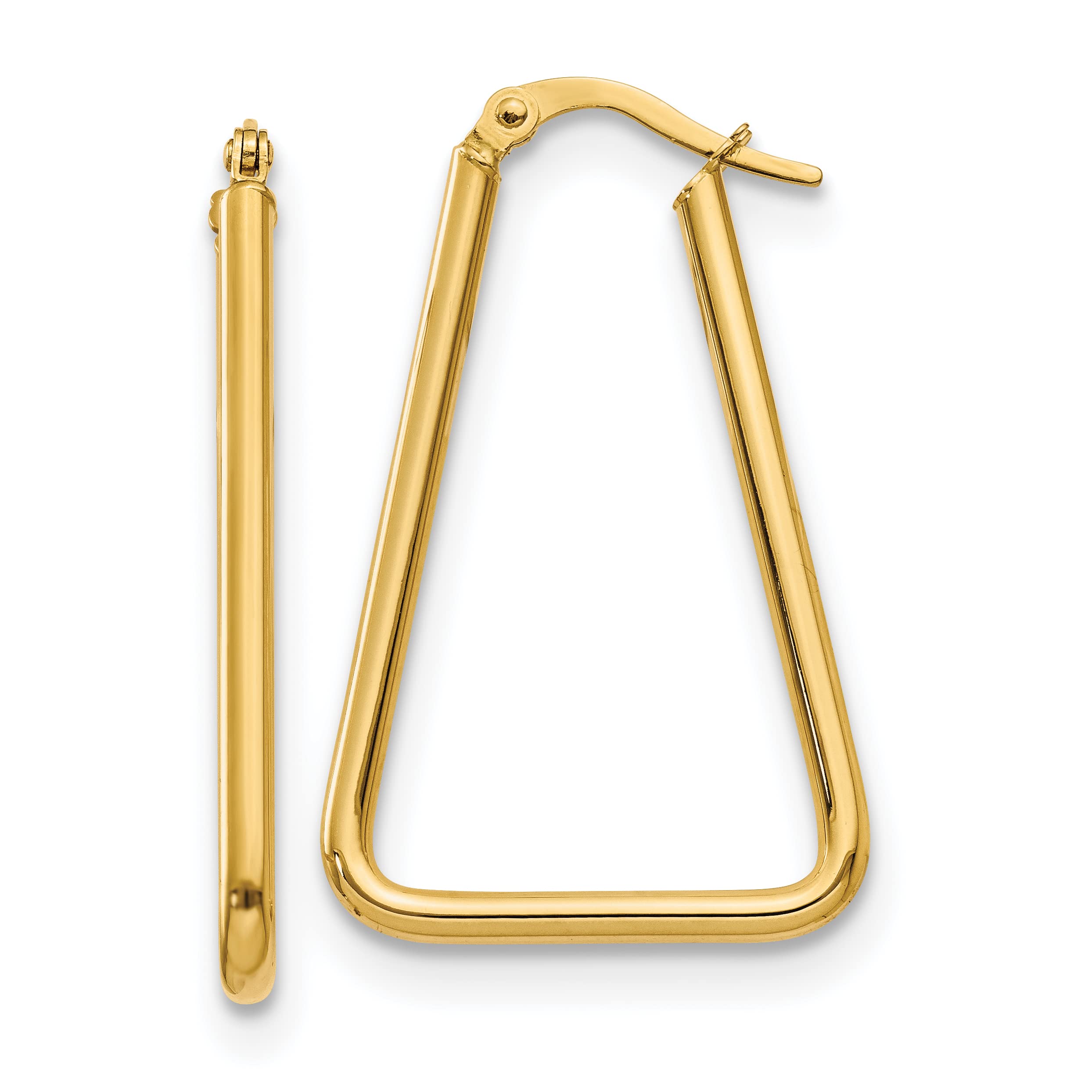 Avariah 14K Yellow Gold Geometric Hoop Earrings 32.5mm - Italian Made Luxury Jewelry for Women - Perfect for Everyday Wear, Date Nights & Special Occasions
