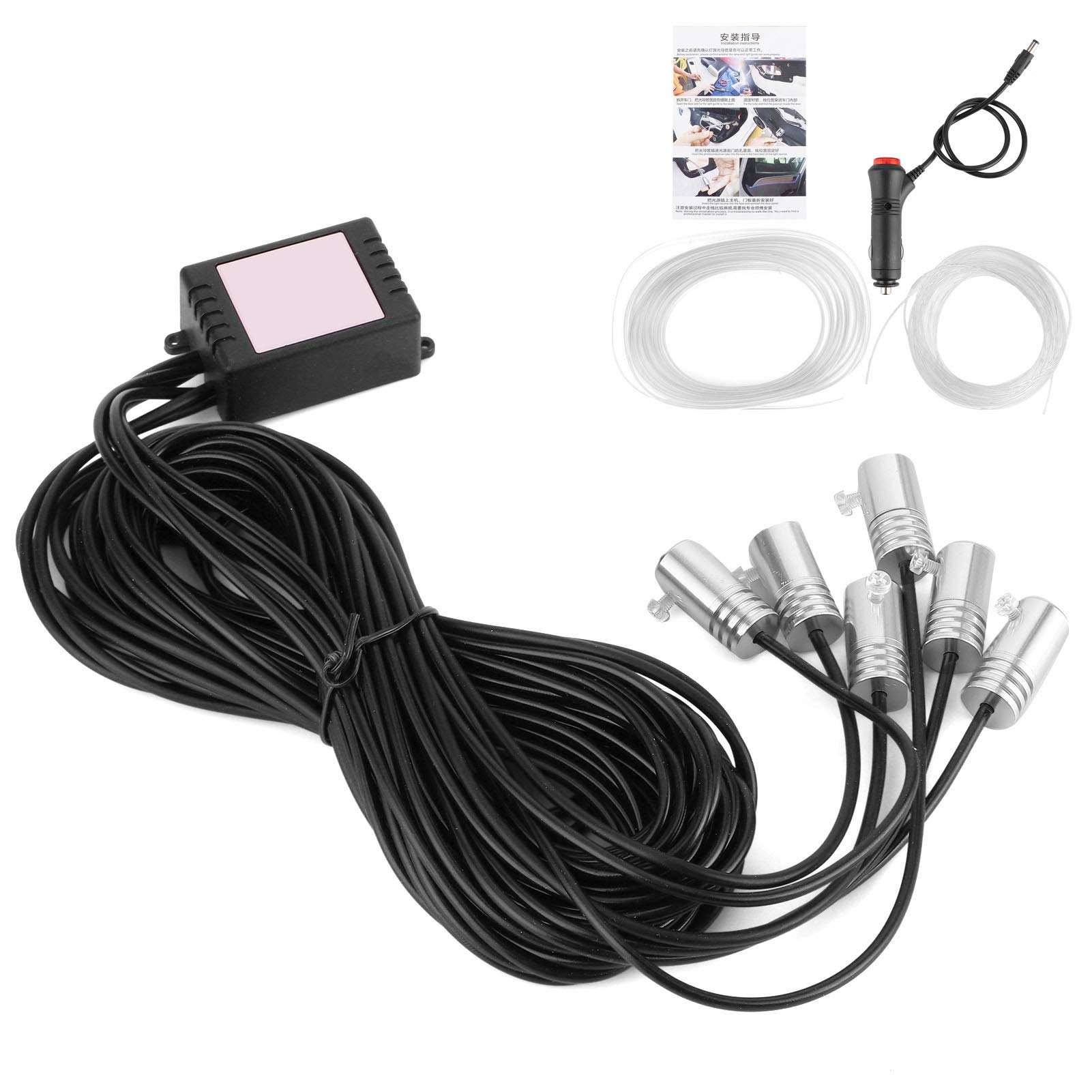 Qiilu RGB LED Car Ambient Lights - 6-Piece Music Sync Sound Control, Multi-Color Interior Lighting Kit for Dashboard, Door Panels | Enhance Driving Mood & Night Visibility