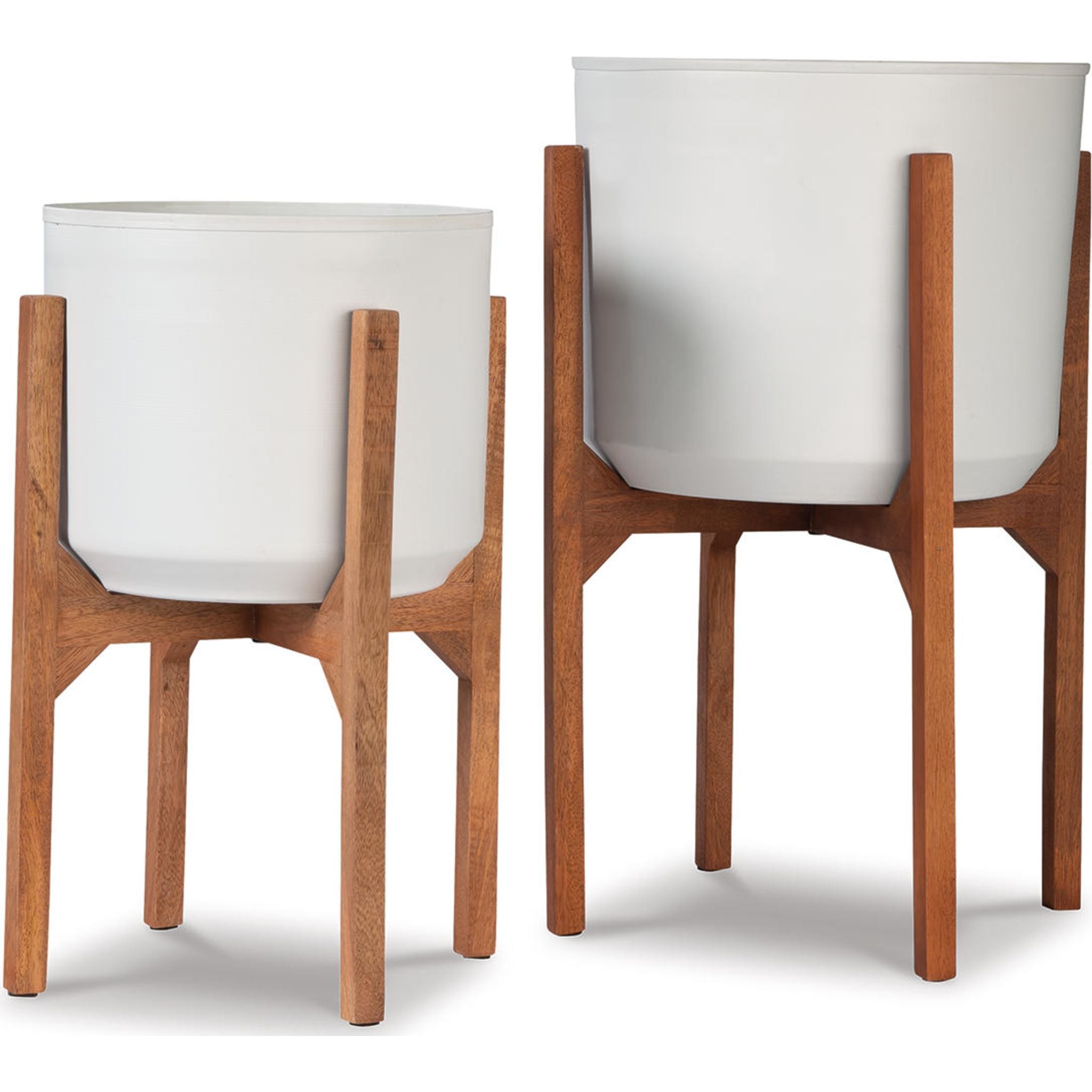 Dorcey Planter Set of 2 - Modern Indoor Outdoor Flower Pots for Home Garden Decor - Perfect for Succulents, Herbs & Small Plants