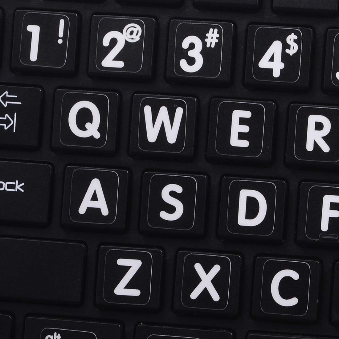 MAC English Large Lettering (Upper Case) Keyboard Sticker - Black Background for Desktop, Laptop & Notebook | Perfect for Typing, Coding & Office Work