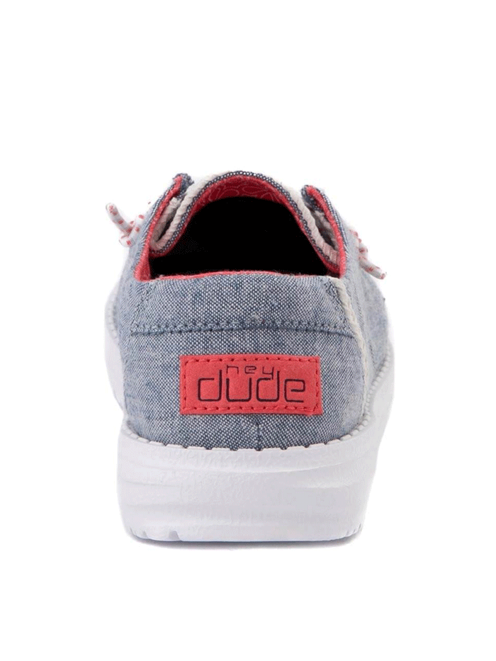 Hey Dude Wendy Youth Shoes - Comfortable Braided Casual Sneakers for Boys & Girls | Perfect for School, Play & Everyday Wear (Chambray, Size 10)