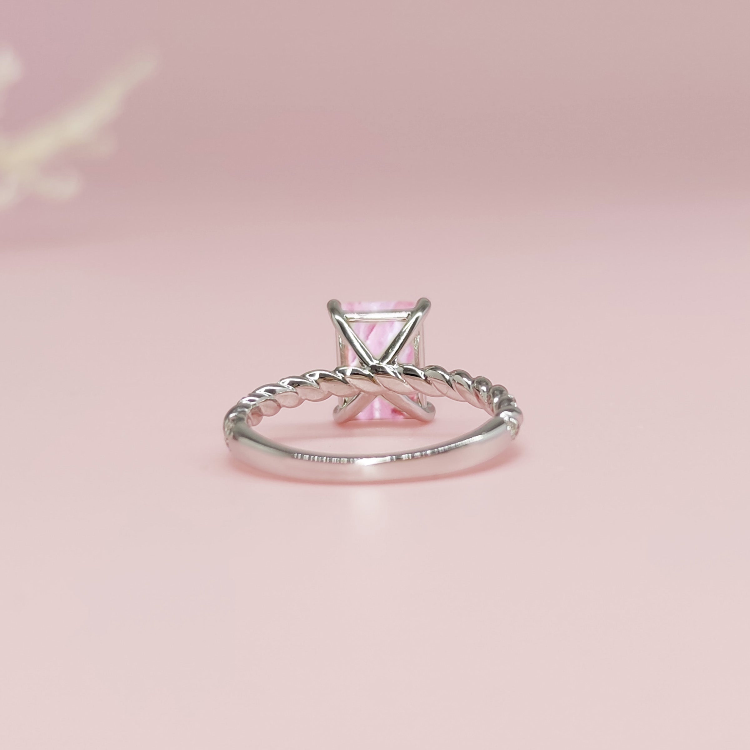 Twisted Elegance Band: Rectangular Twist Solid Gold Ring for Women | Pregnancy Test Jewelry | Perfect for Maternity Announcements, Baby Showers & Special Occasions