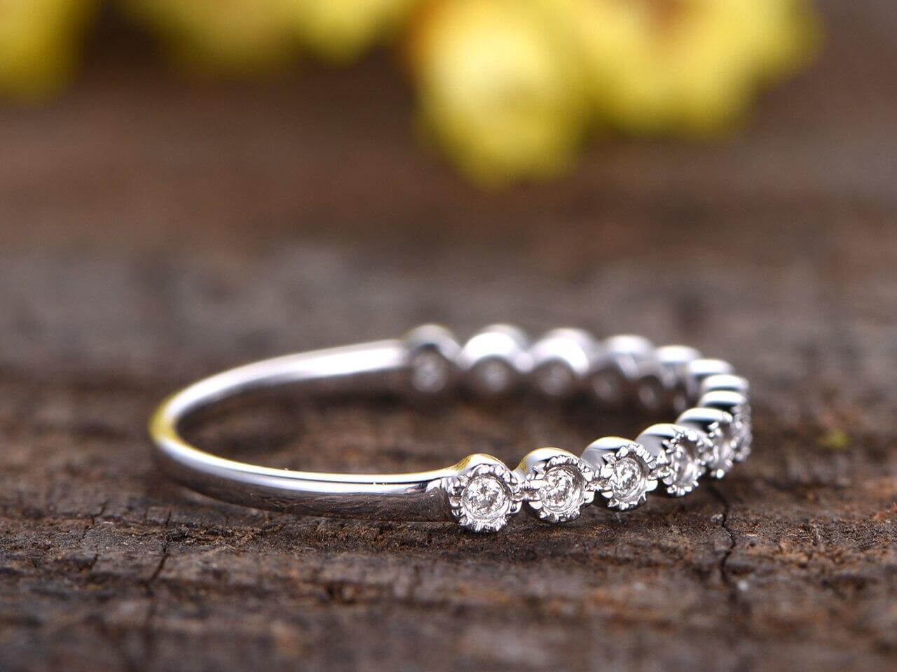 0.25 Carat 10k White Gold Moissanite Wedding Band - Durable Anniversary Ring for Women - Perfect for Engagement, Proposal & Special Occasions