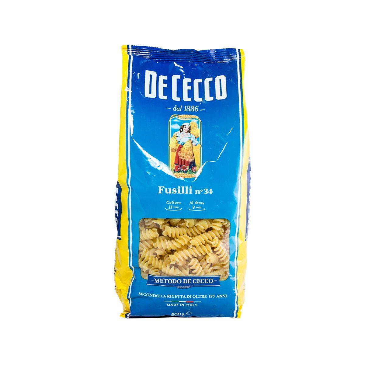 De Cecco #34 Fusilli Pasta - 500g (17.6 oz) | Premium Italian Pasta for Authentic Recipes, Salads & Family Dinners