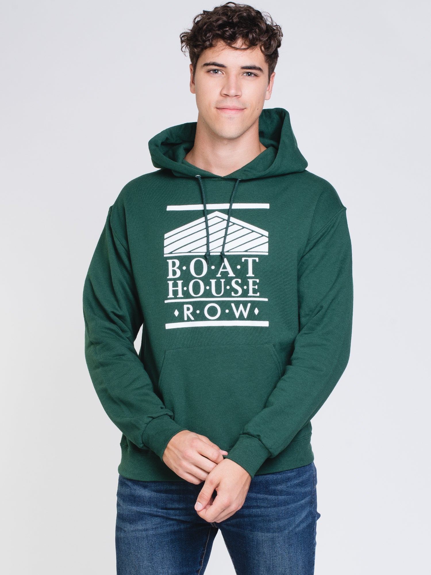Boathouse Retro BH Logo Flock HD T-Shirt - Vintage Style Graphic Tee for Men & Women - Perfect for Casual Wear, Street Fashion, and Clearance Sales