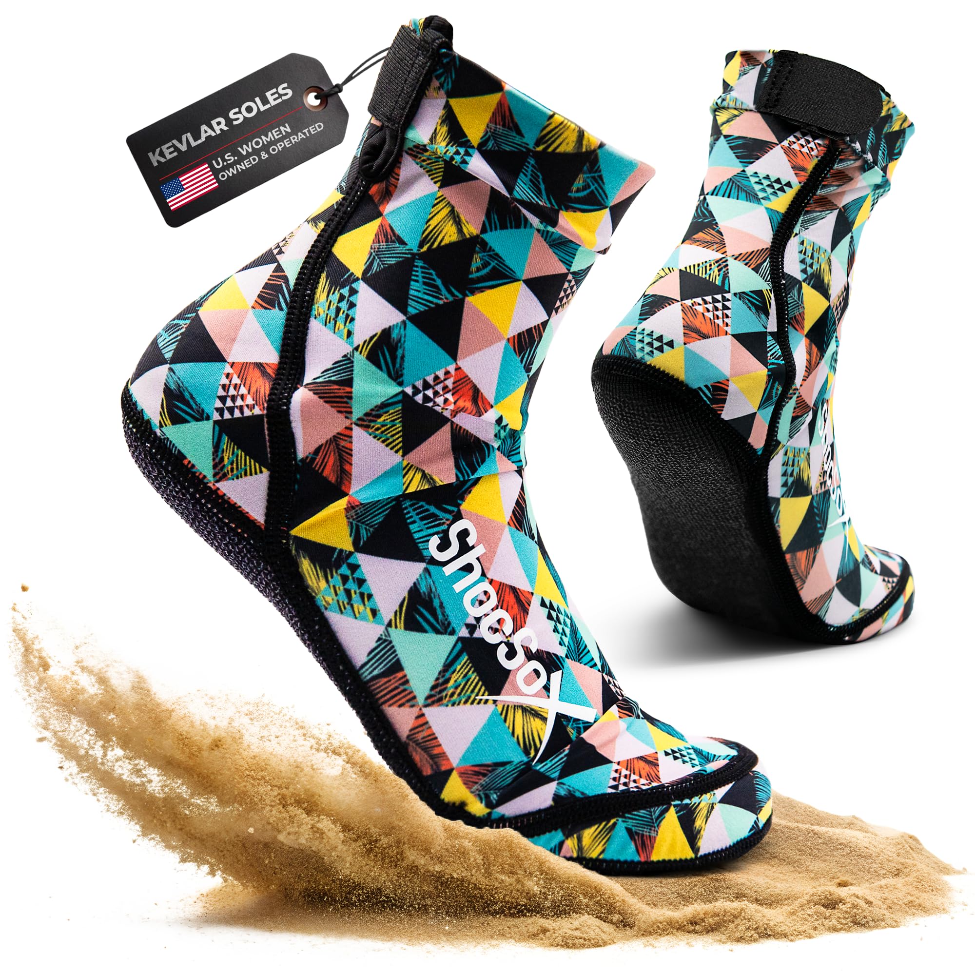 Premium Beach Volleyball & Sand Soccer Socks with Armor-Grade Soles - Longest Lasting Performance Socks for Outdoor Sports & Beach Activities