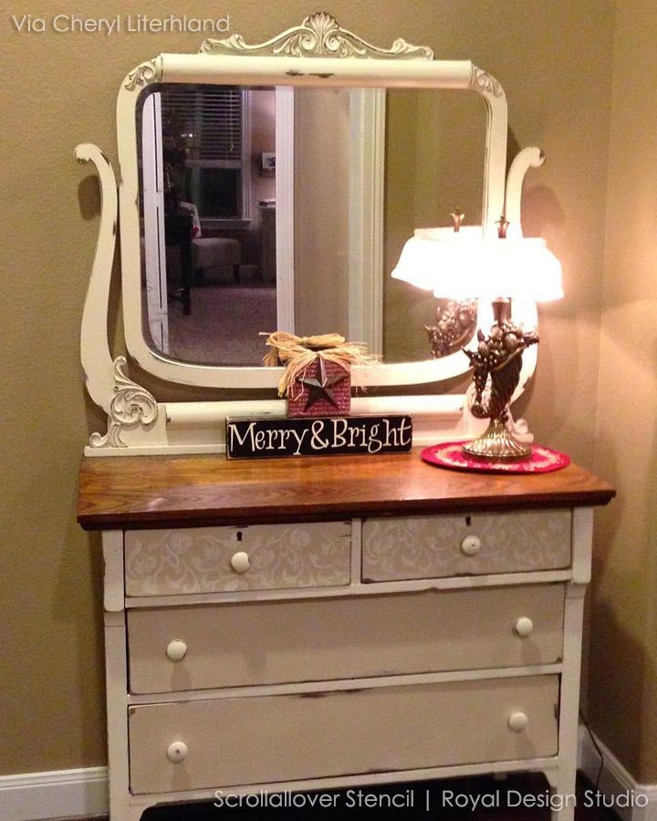 Scrollallover Furniture Stencil - Reusable DIY Wood Stencils for Painting & Decorating - Perfect for Home Decor, Cabinets, Walls, and DIY Craft Projects