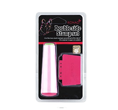 Konad Double Ended Nail Art Stamper & Scraper Set - Professional Manicure Tools for DIY Nail Designs at Home or Salon