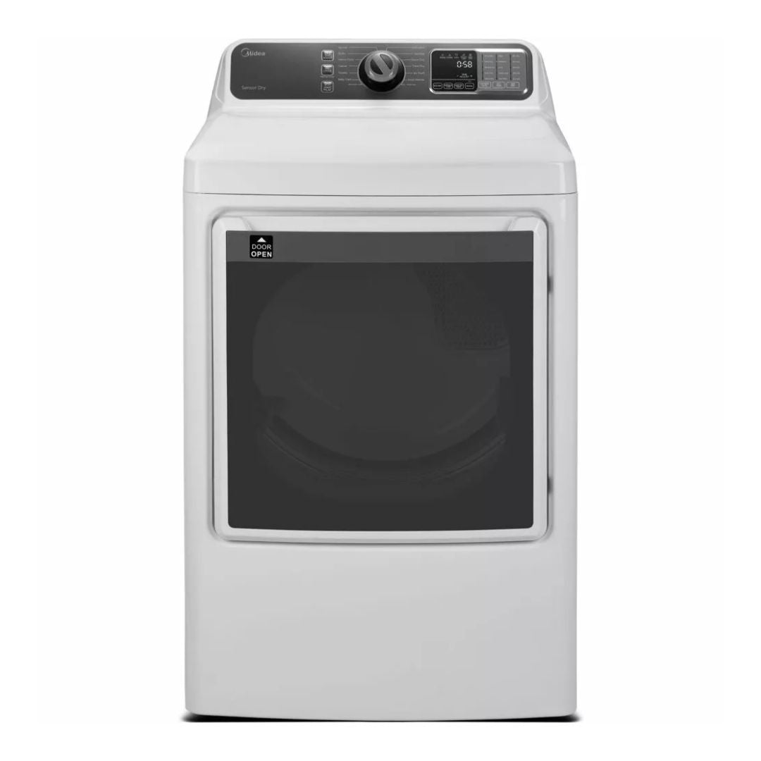 Midea MLG45N3BWW 7.5 Cu. Ft. White Front Load Electric Dryer - Perfect for Laundry Rooms, Apartments & Small Spaces
