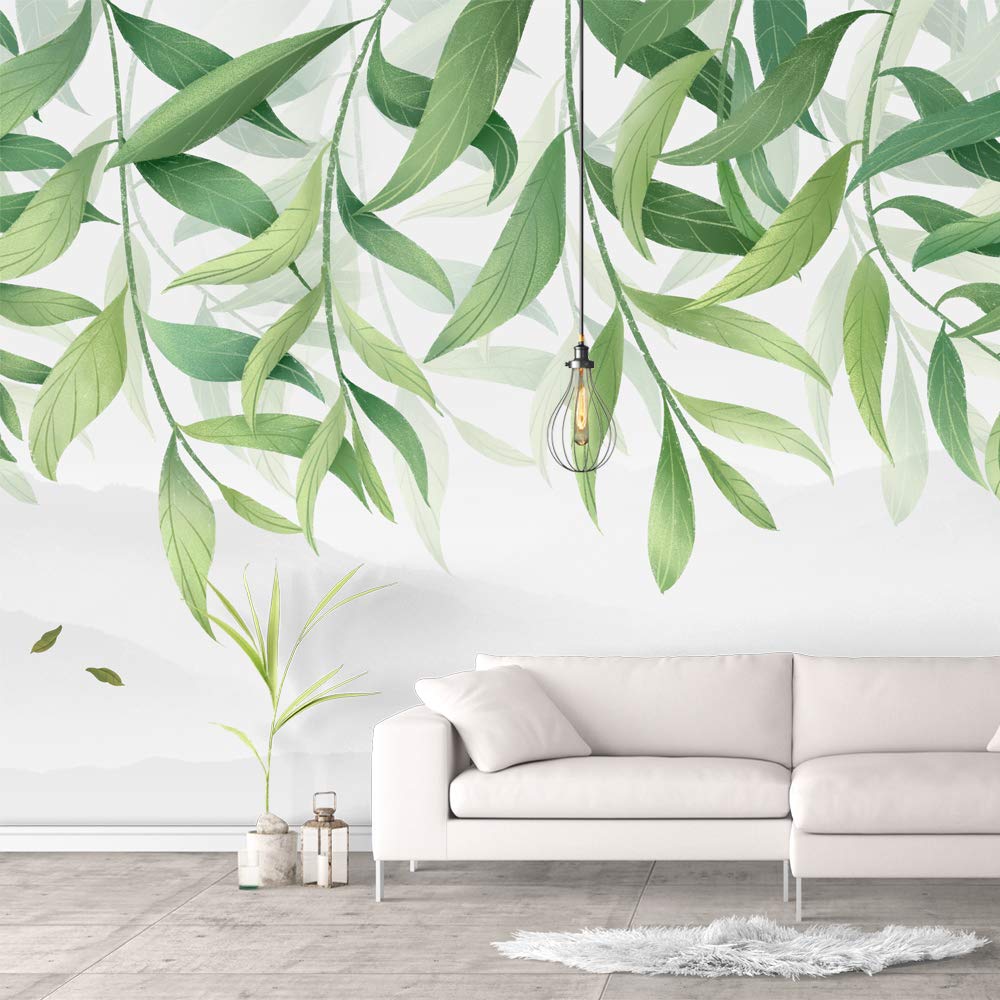 Green Plants & Animals Removable Wallpaper - Peel and Stick Wall Mural for Bedroom Decor (66x96 inches) - Perfect for Nursery, Kids Room & Home Office Decoration