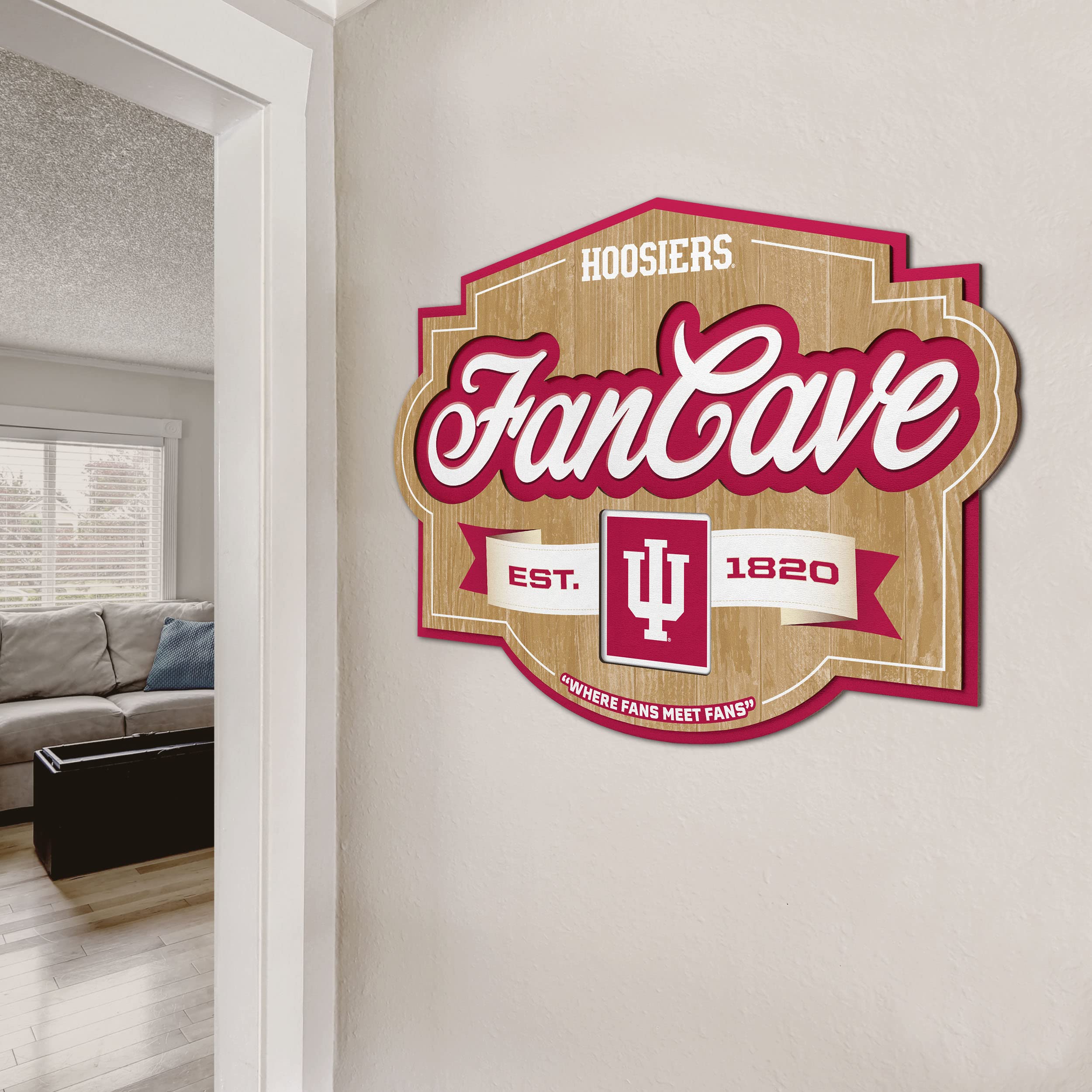 YouTheFan NCAA Fan Cave Sign - Custom College Sports Room Decor for Game Day, Man Cave & Tailgating - Perfect for Football, Basketball & Sports Fans
