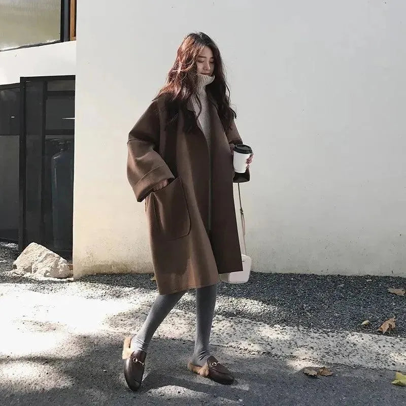 Stylish Oversized Wool Coat for Women - Winter Warmth & Fashion - Perfect for Office, Travel & Casual Outings