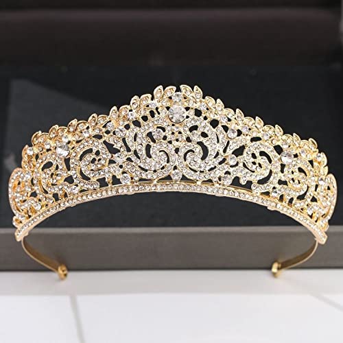 Elegant Crystal Rhinestone Tiara Crown for Women | Wedding Hair Jewelry Accessories | Bridal Diadem Headpiece in Purple Metal – Perfect for Weddings, Prom, and Special Occasions