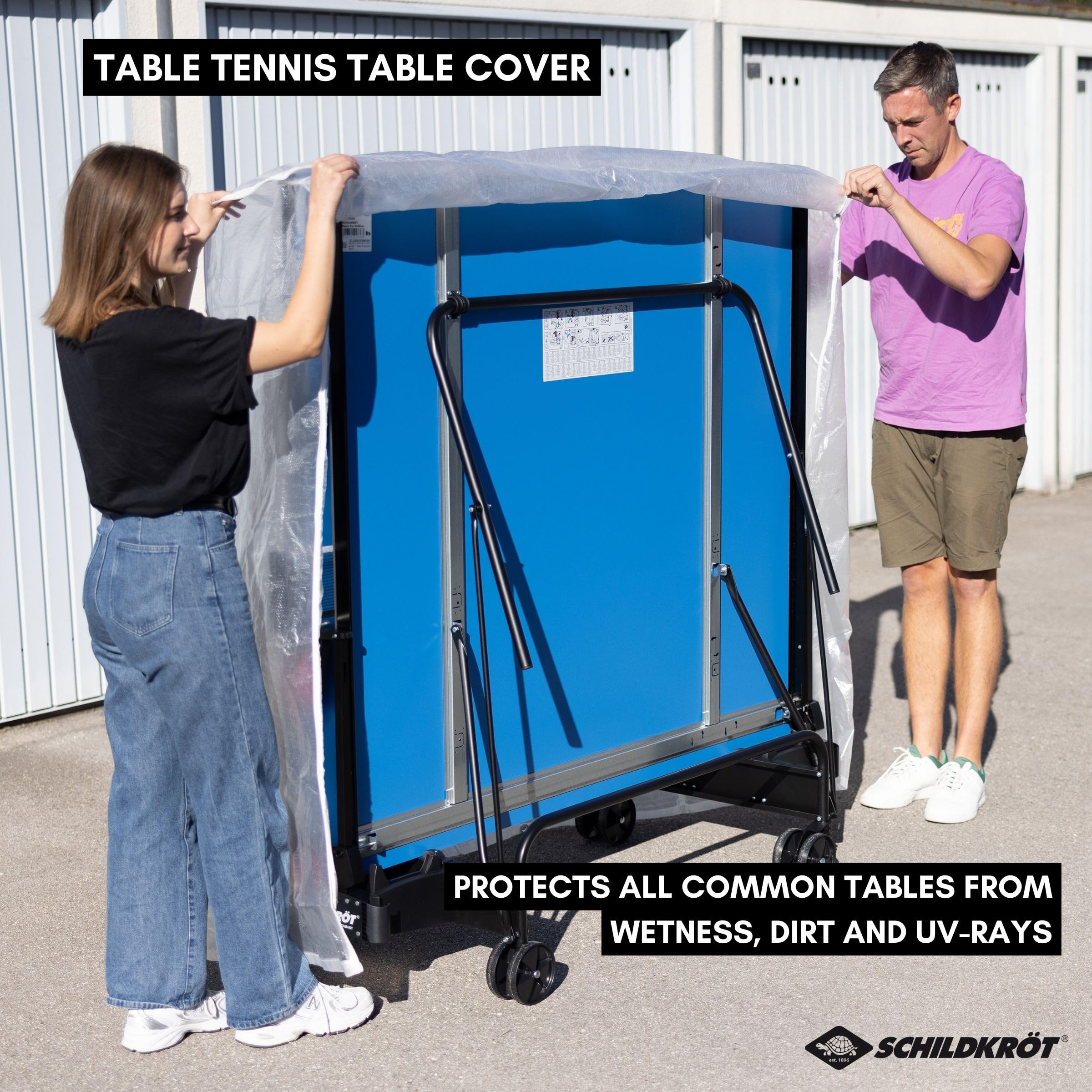 Donic-Schildkröt Universal Size Transparent Ping Pong Table Cover - Waterproof & Durable for Indoor & Outdoor Use