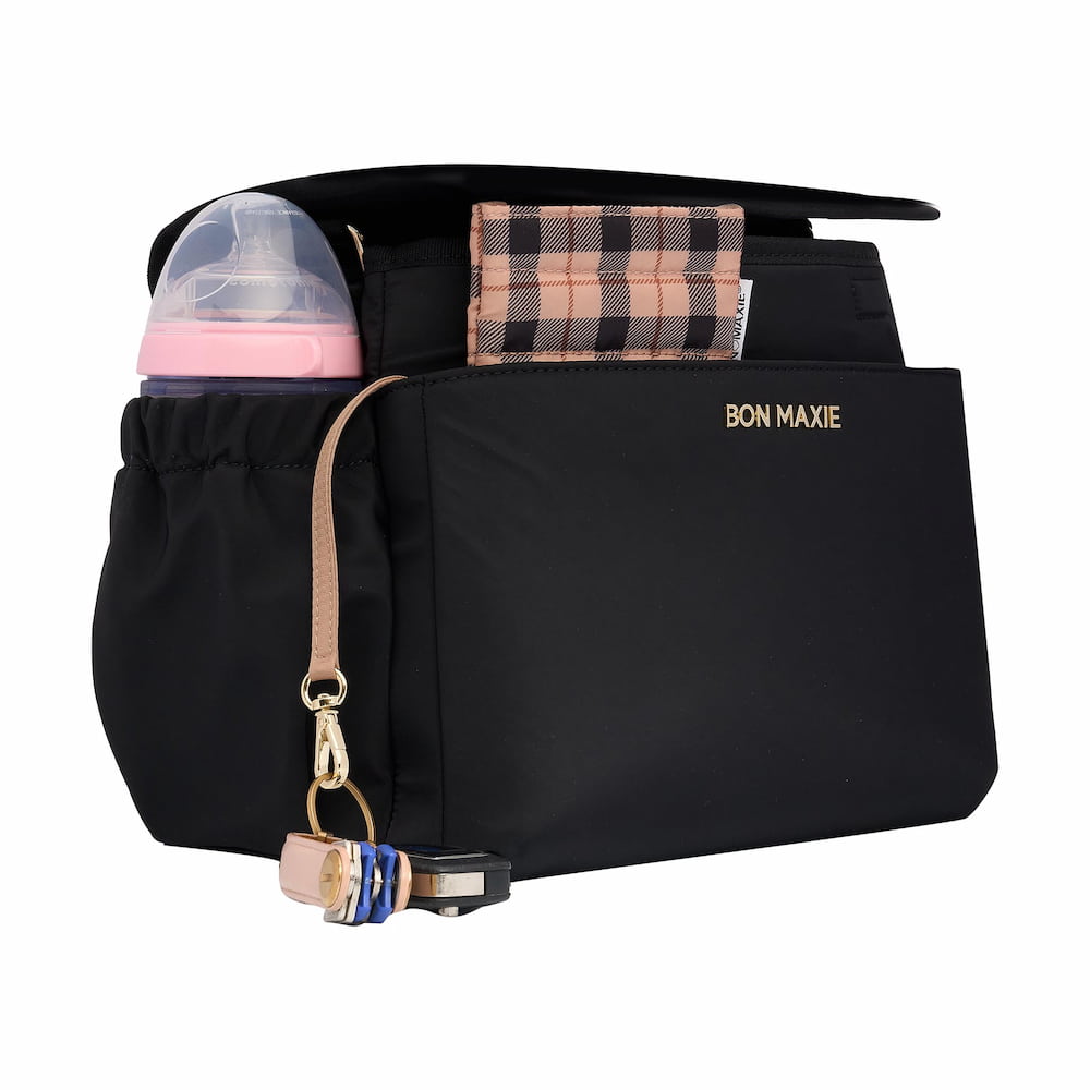 Neon Pink Gingham Carryall Pram Caddy - Perfect for Strollers, Shopping Carts & Baby Essentials Organization