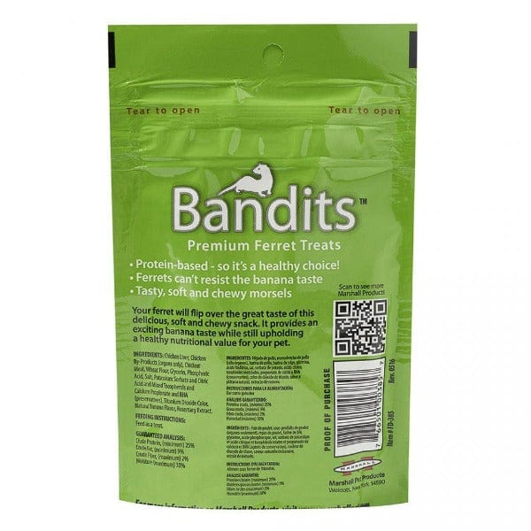 Premium Ferret Treats - Marshall Bandits Banana Flavor | Healthy Snacks for Ferrets | Perfect for Training, Rewards & Bonding Time