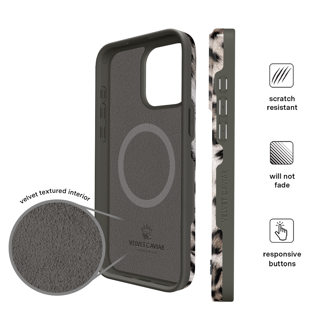 Arctic Leopard Print Shockproof iPhone Case - Slim Protective Cover for iPhone 12/13/14 Pro Max - Perfect for Outdoor Adventures & Daily Use