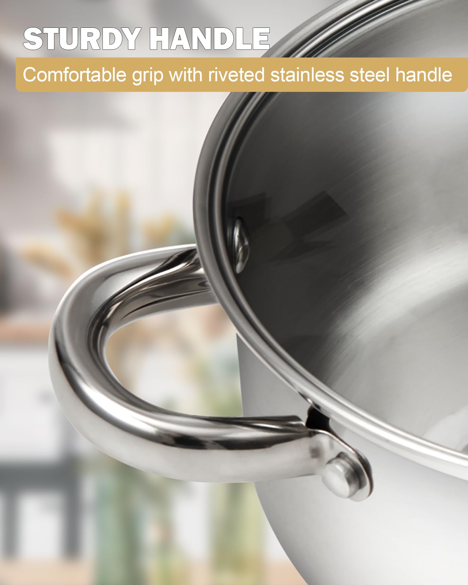 Cook N Home 4-Piece 8 Quart Stainless Steel Multipot Set - Pasta Cooker & Steamer with Lid for Perfect Spaghetti, Vegetables & Seafood | Ideal for Family Dinners & Party Cooking