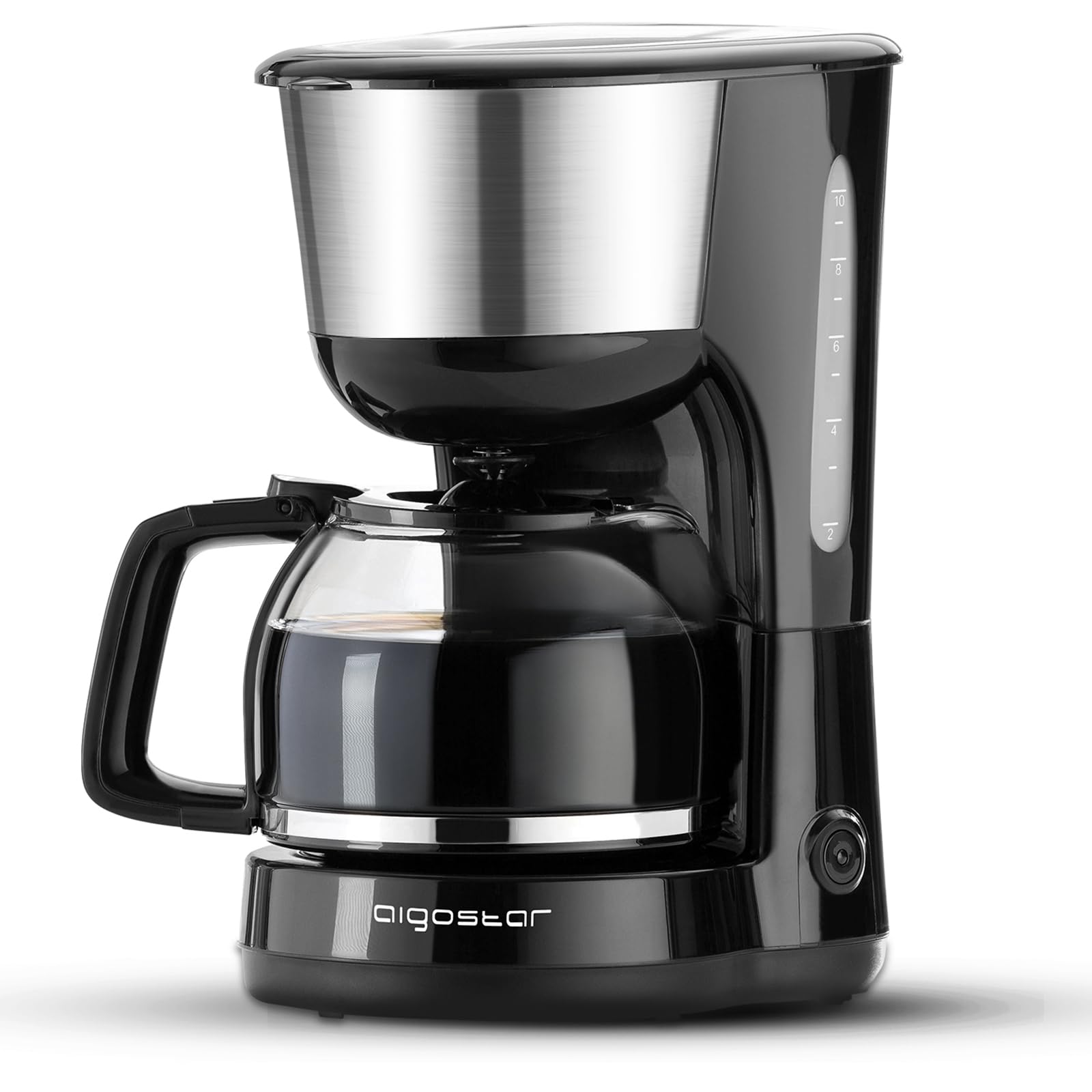 Aigostar 30HIK Drip Coffee Maker - 1000W Filter Coffee Machine with Reusable Filter, Reheat & Keep Warm Function, Anti-Drip System, 1.25L (10 Cups), BPA-Free - Perfect for Home, Office, and Restaurant Use