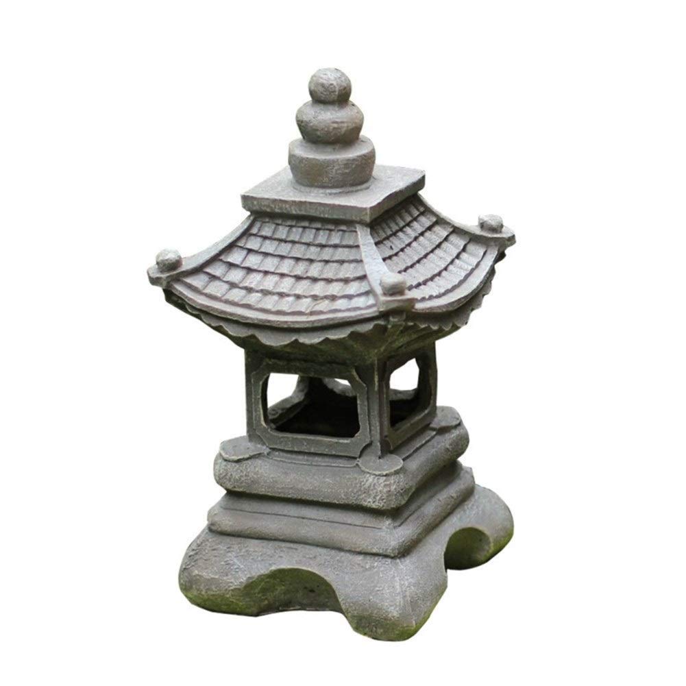 Solar Powered Outdoor Garden Lights - Waterproof Resin Lanterns for Courtyard, Patio, Pathway & Landscape Decoration | Perfect for Zen Garden, Backyard Lighting & Home Decor