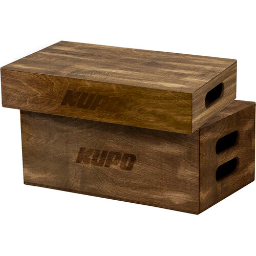 Kupo KG037912 Brown Stained Wooden Apple Box Set - Perfect for Home Decor, Storage, and DIY Craft Projects