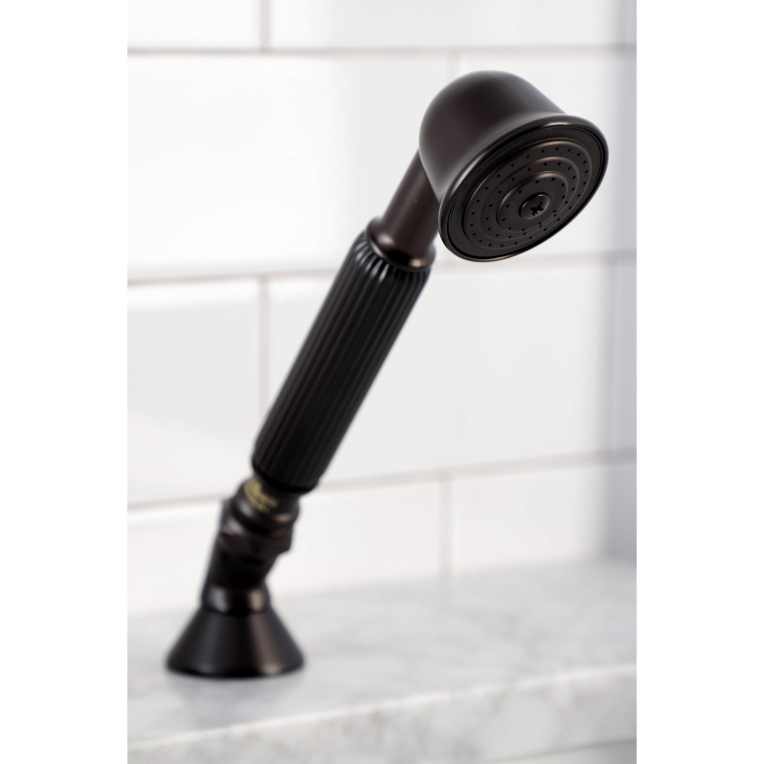 Kingston Brass KSK4305HLTR Oil Rubbed Bronze Deck Mount Hand Shower with Diverter for Roman Tub Faucet, 8 x 5.63 x 2.38 Inches - Perfect for Bathroom Spa Experience and Luxury Home Upgrade