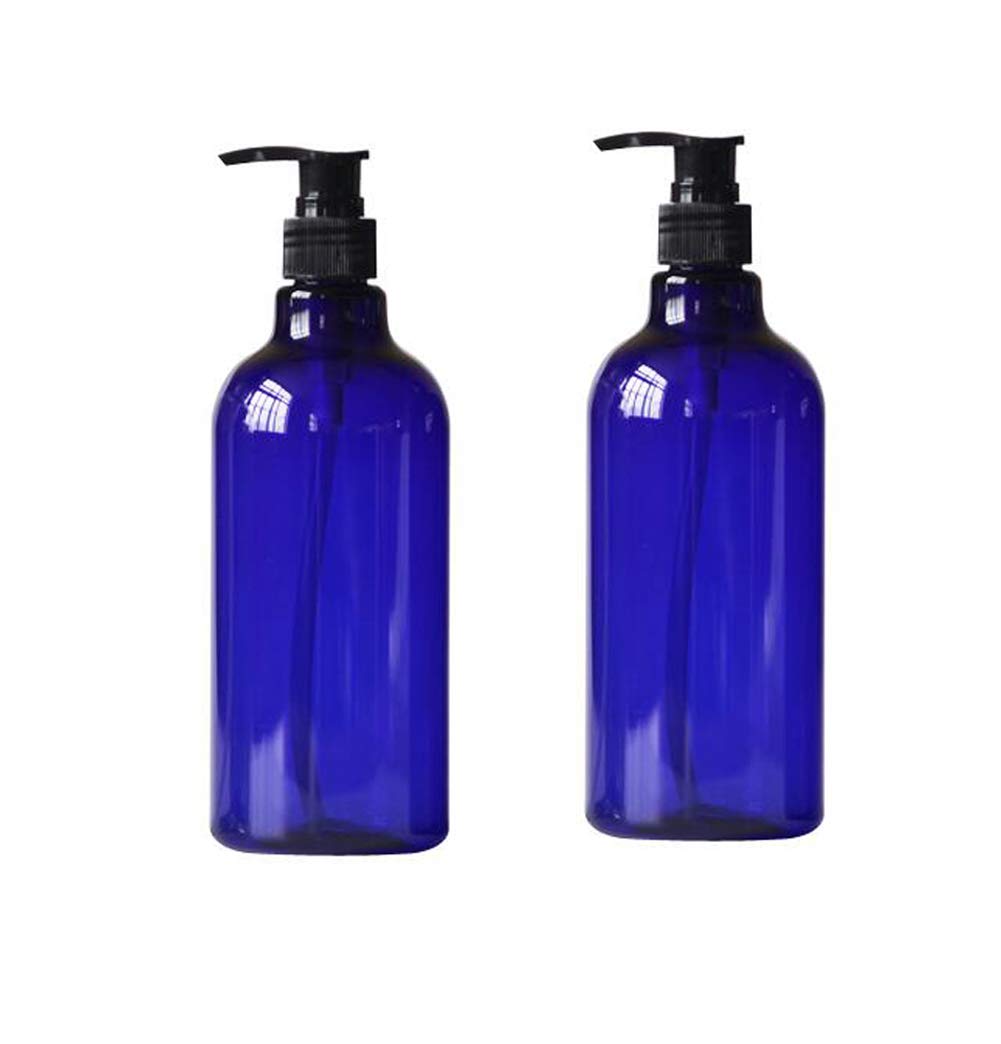 Ericotry 2-Pack 17oz/500ml Refillable PET Plastic Pump Bottles with Lotion Dispenser - Ideal for Cosmetic Emulsion, Shampoo, Body Wash & Travel Toiletries | Perfect for Home, Gym & Travel Use