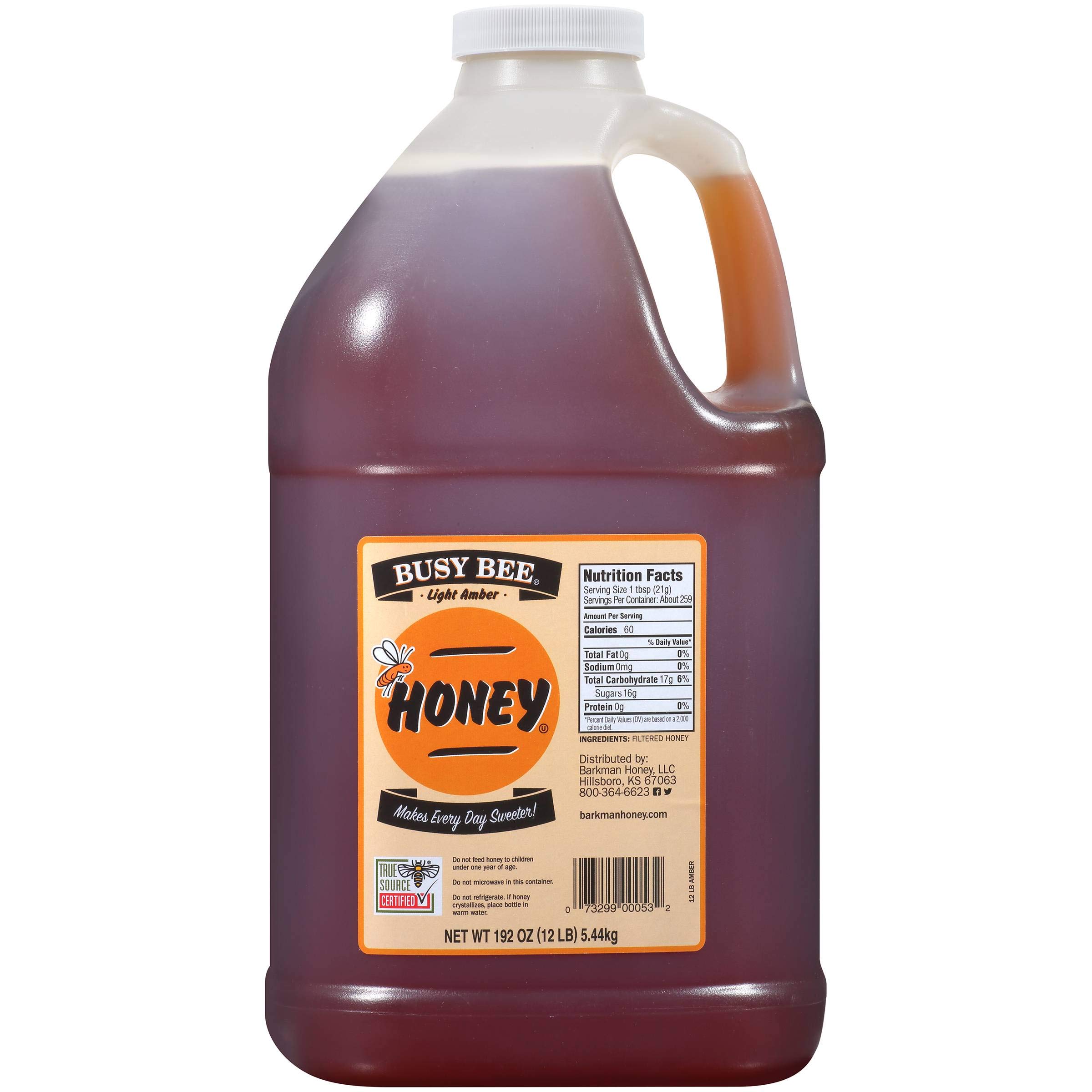 Golden Heritage Foods Light Amber Busy Bee Honey - Pure, Natural, Unfiltered - 192 Ounce (1 Gallon) Jug - Bulk Honey for Baking, Tea, Cooking & Healthy Lifestyle - Pack of 4 per Case