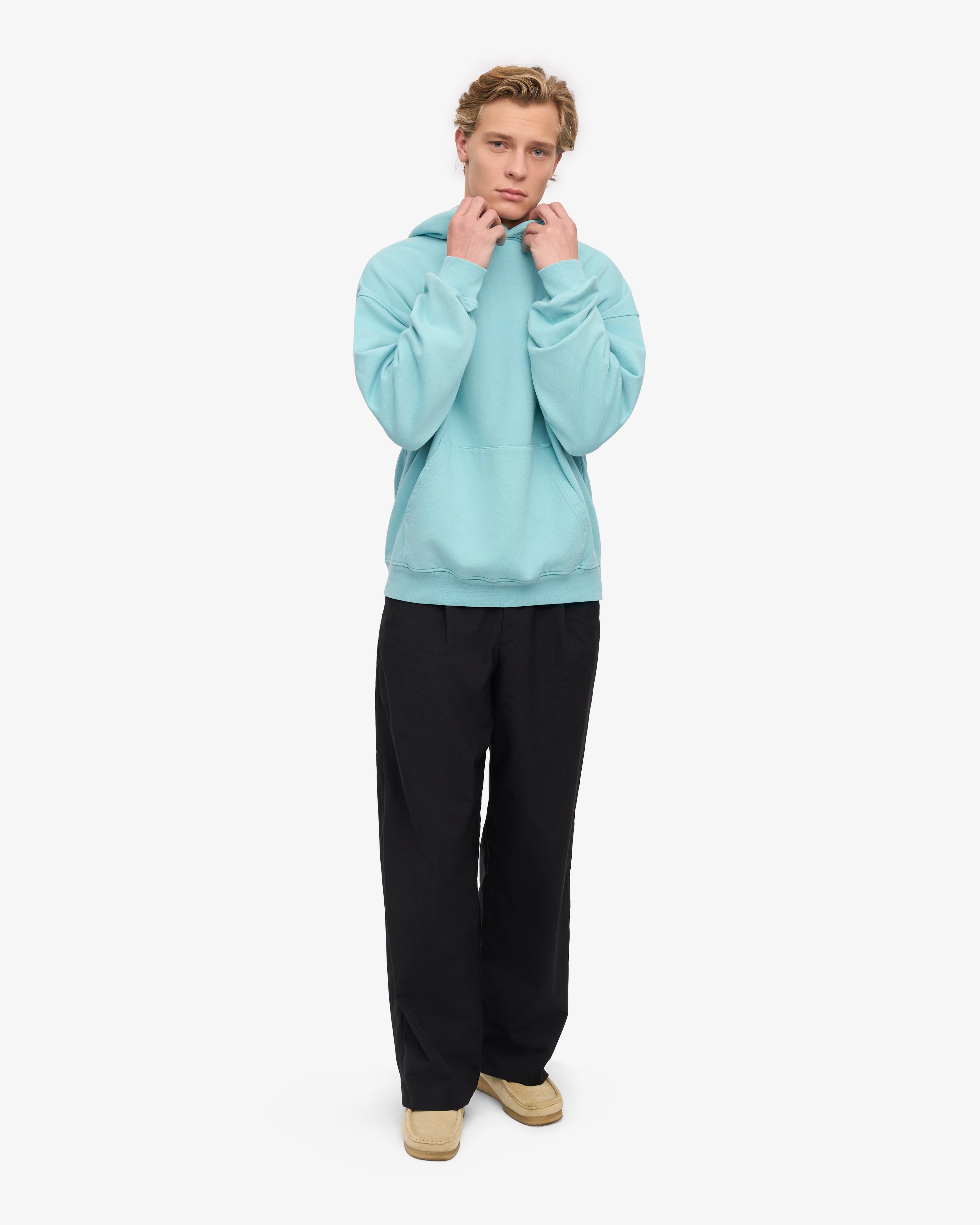 Organic Cotton Oversized Hoodie - Teal Blue | Cozy & Eco-Friendly Loungewear for Women & Men | Perfect for Relaxing at Home, Yoga, and Casual Outings