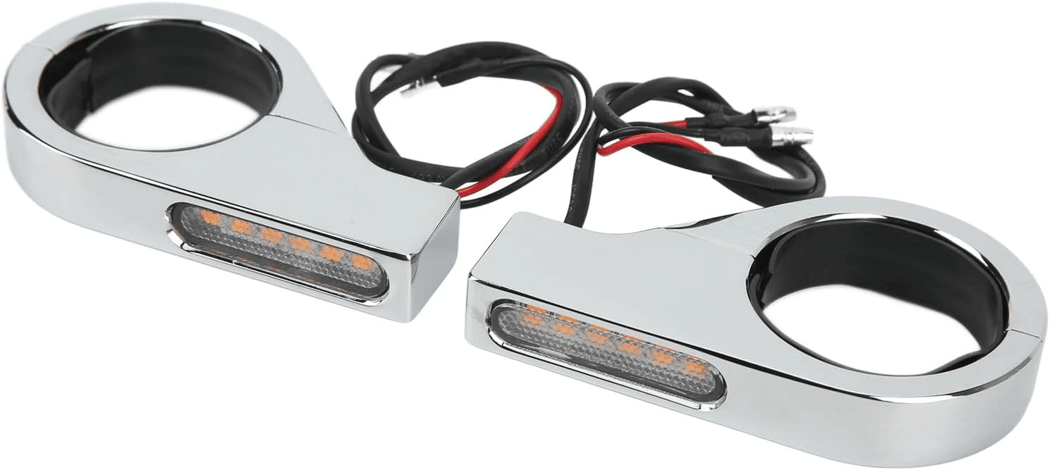Eagle Lights FORKFLARES Front LED Turn Signals with Running Lights for Harley Davidson Motorcycles - High Visibility Safety Lights for Night Riding & Custom Bike Builds