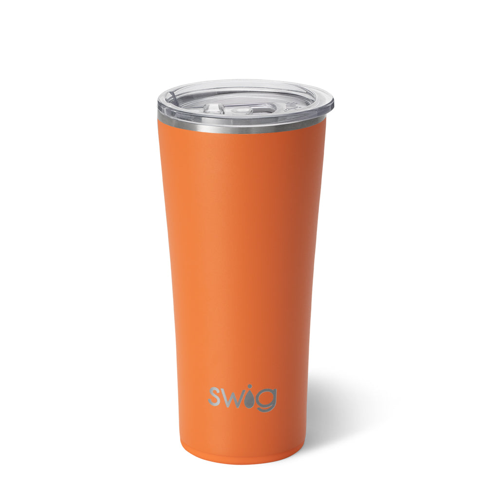 22oz Orange Insulated Tumbler with Lid & Straw - Leakproof Stainless Steel Travel Mug for Hot & Cold Drinks - Perfect for Office, Gym, Hiking & Outdoor Activities