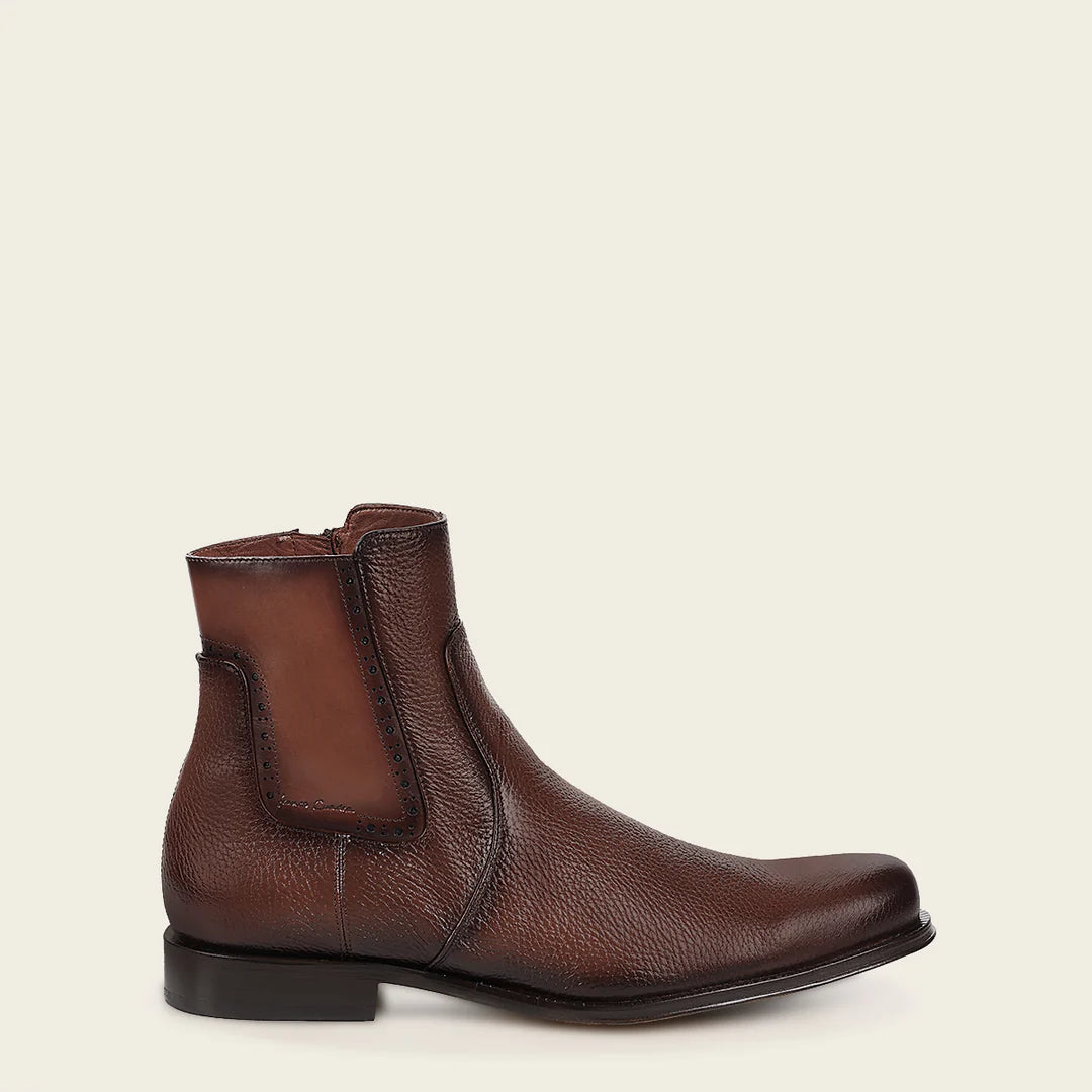 Franco Cuadra Men's Honey Dress Casual Deer Leather Ankle Boots - Comfortable & Stylish for Outdoor, Office & Date Nights
