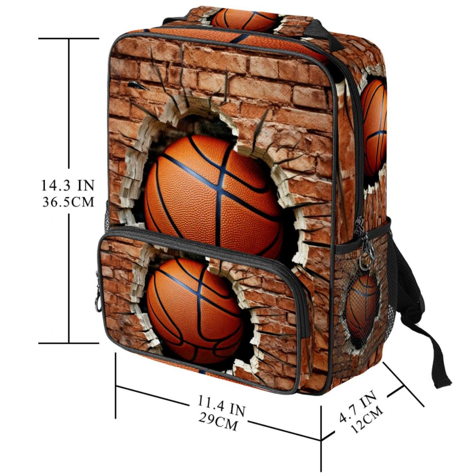 Premium Travel & Work Backpack - Durable Ball Basketball Wall Texture Design - Perfect for Commuting, Gym, School & Outdoor Adventures