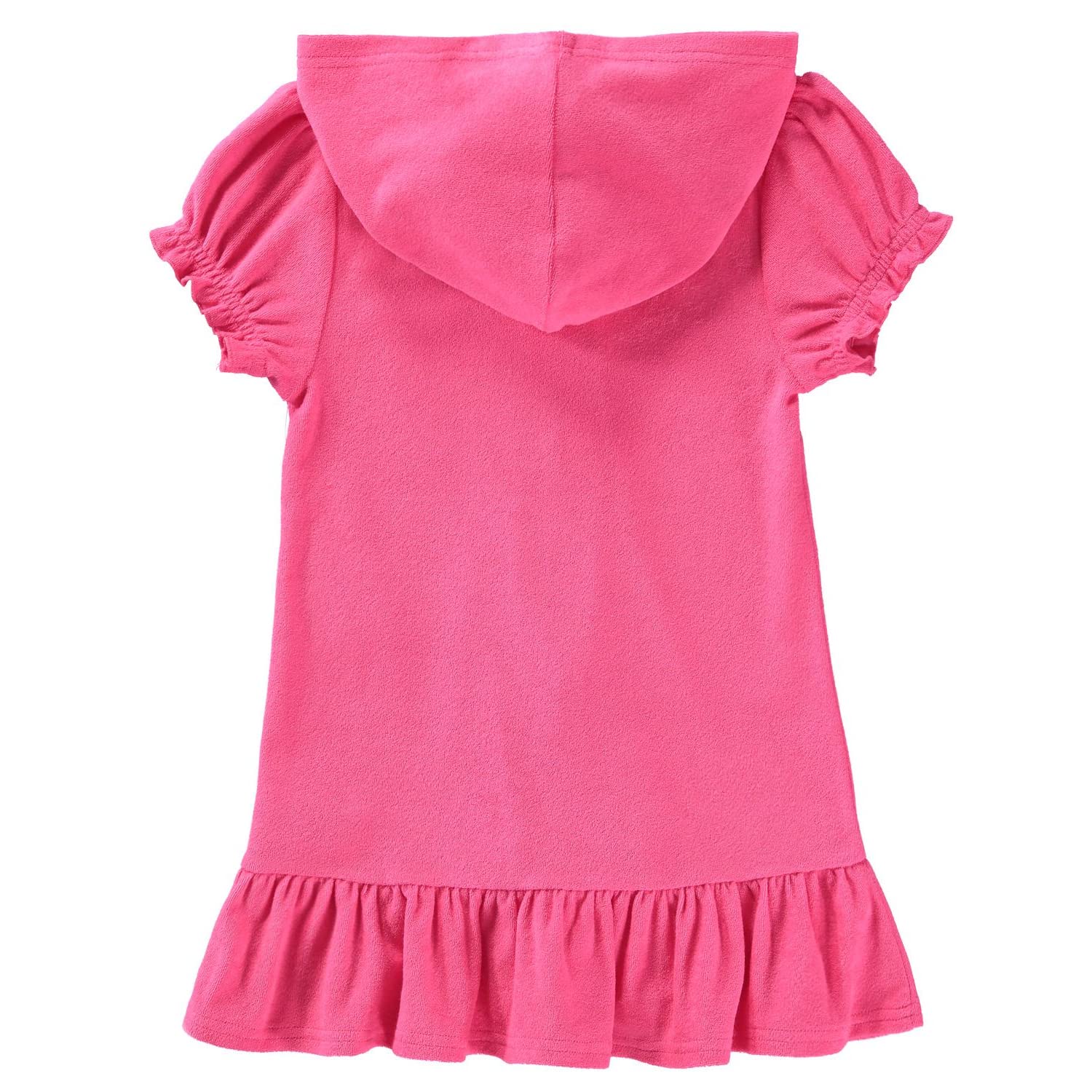 Pink Lemonade Girls' Hooded Zip-Up Swim Cover Up - Soft Terry Beach Dress for Pool, Vacation & Summer Outings