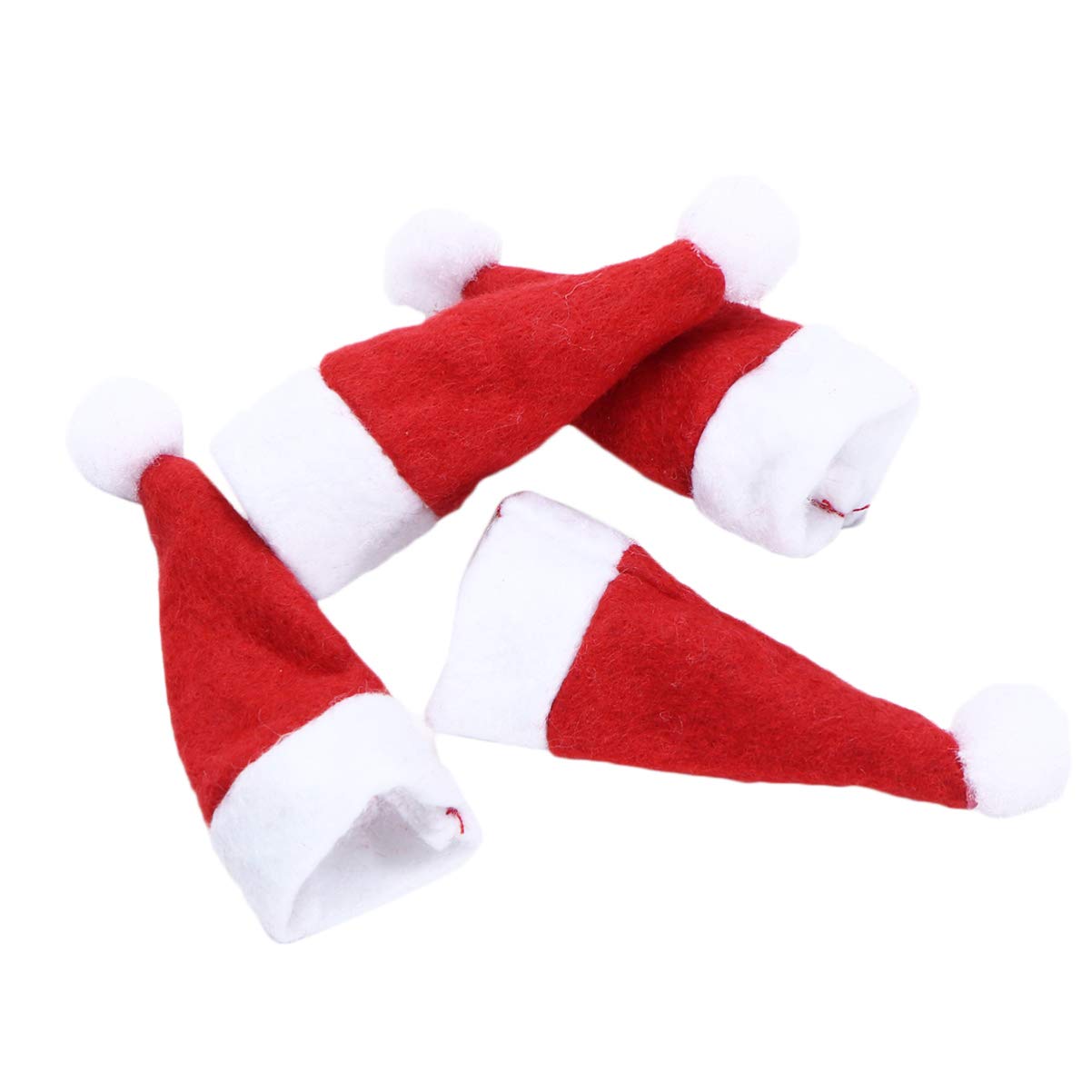 Amosfun Mini Santa Hats - 24pcs Festive Christmas Lollipop Toppers for Cookies, Candy & Party Decor | Cute Holiday Party Favors, Pig Crafts & Salt Cookie Decorations | Perfect for Christmas Parties, Candy Packaging & Holiday Treats
