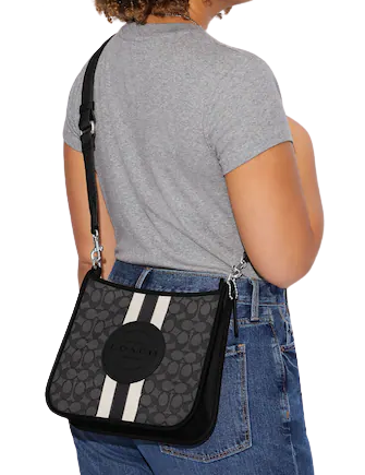 Coach Dempsey Signature Jacquard File Bag with Stripe & Patch - Stylish Work Tote for Office, Business Travel & Daily Commute