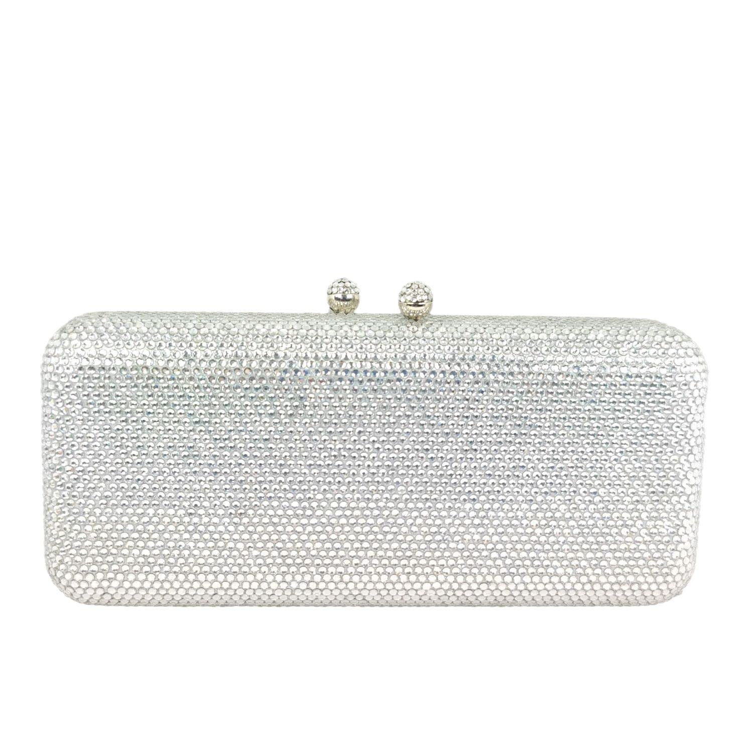 Elegant Long Crystal Box Clutch Evening Bag for Women - Wedding, Party, Prom Rhinestone Purse - Perfect for Formal Events, Date Nights & Special Occasions