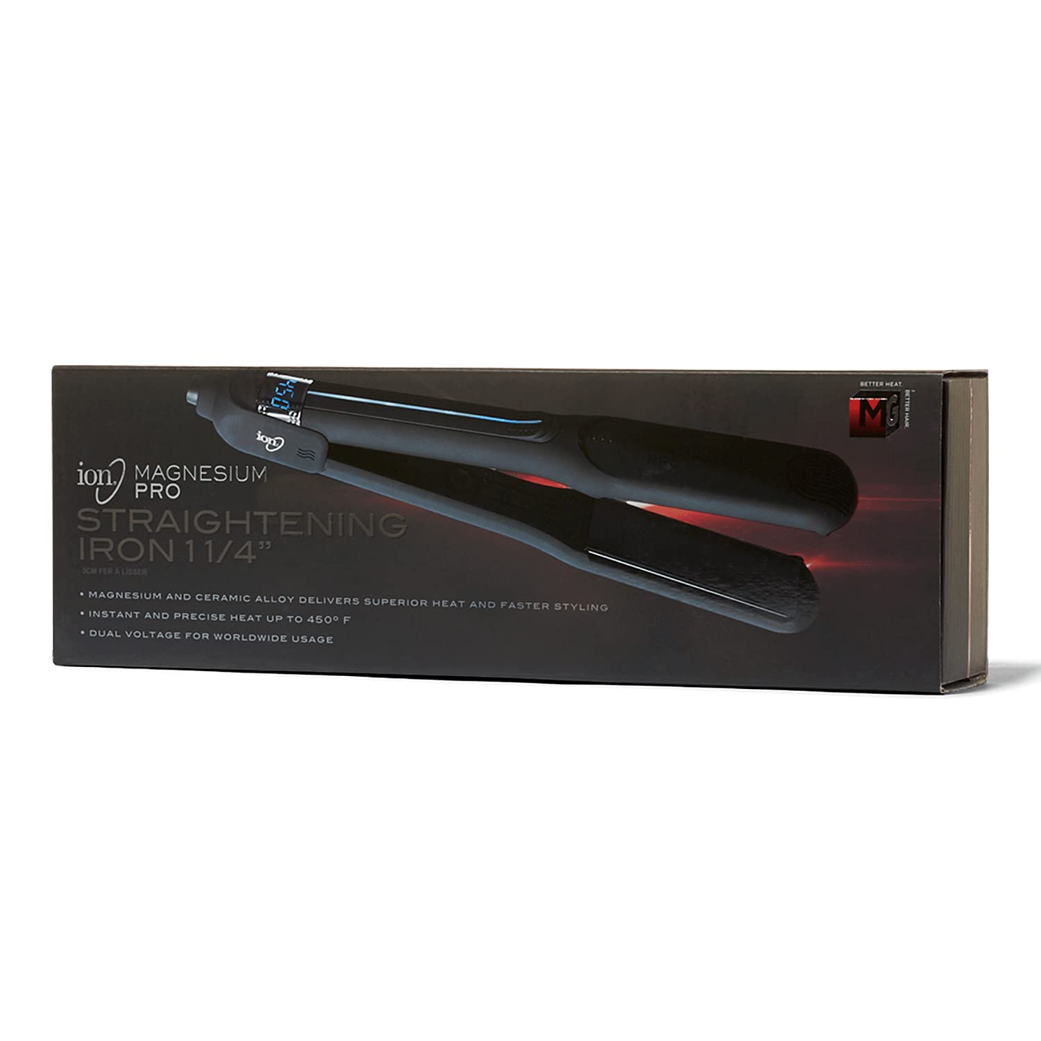 1.25 Inch Ion Magnesium Flat Iron - Professional Hair Straightener for Smooth & Shiny Hair - Perfect for Home & Salon Use
